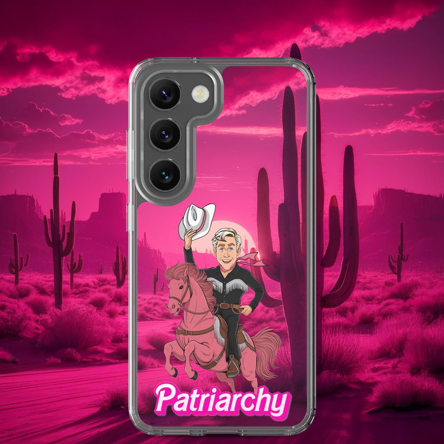 Ken Barbie Movie When I found out the patriarchy wasn't just about horses, I lost interest Clear Case for Samsung Samsung Galaxy S23 Mobile Phone Cases Barbie Celebrities Ken Movies Ryan Gosling Next Cult Brand