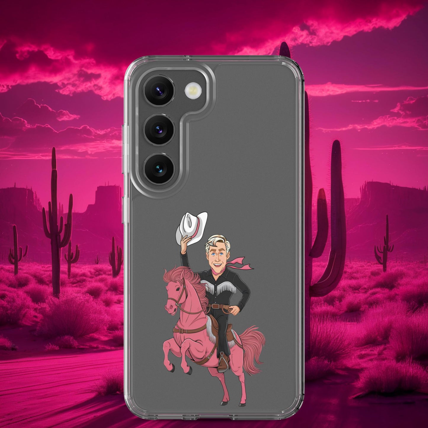 Ryan Gosling Ken Cowboy Horse Barbie Movie Clear Case for Samsung Samsung Galaxy S23 Mobile Phone Cases Barbie Celebrities Ken Movies Ryan Gosling Next Cult Brand
