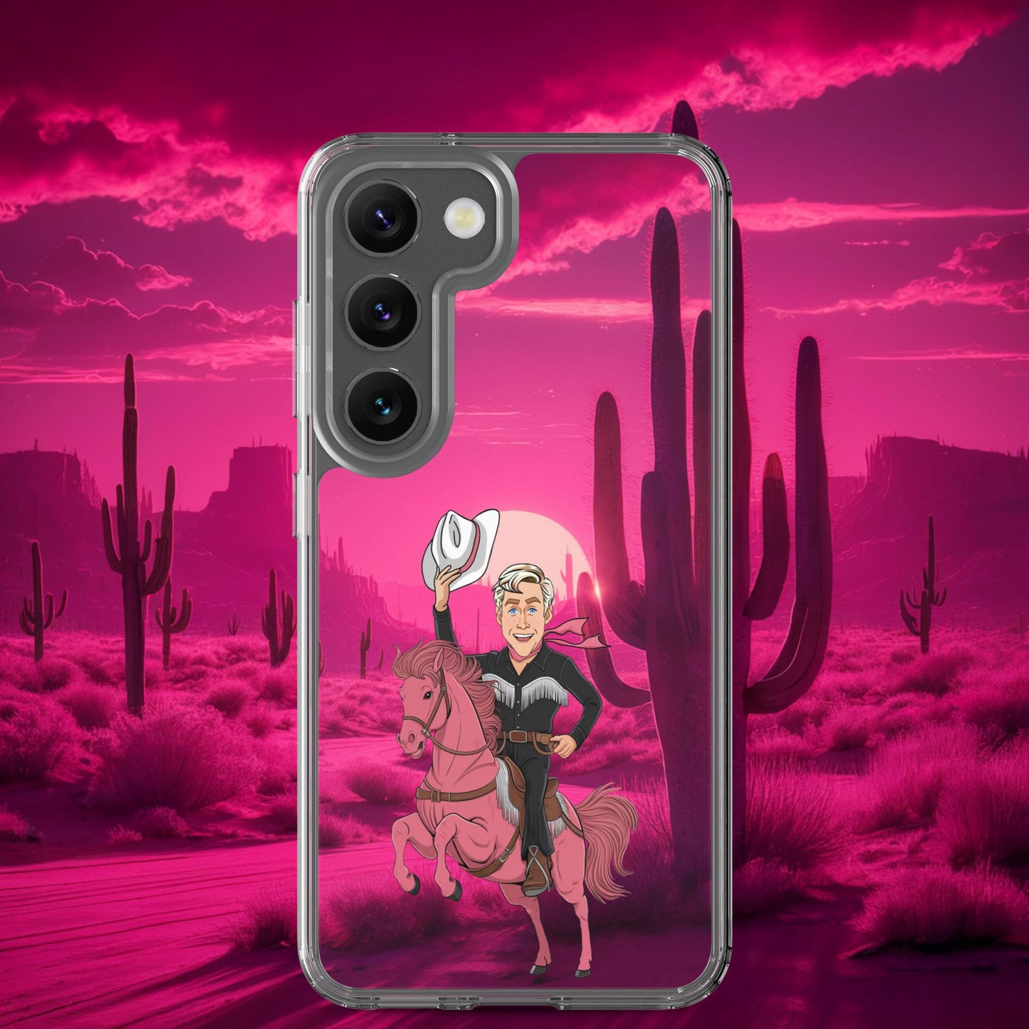Ryan Gosling Ken Cowboy Horse Barbie Movie Clear Case for Samsung Samsung Galaxy S23 Mobile Phone Cases Barbie Celebrities Ken Movies Ryan Gosling Next Cult Brand