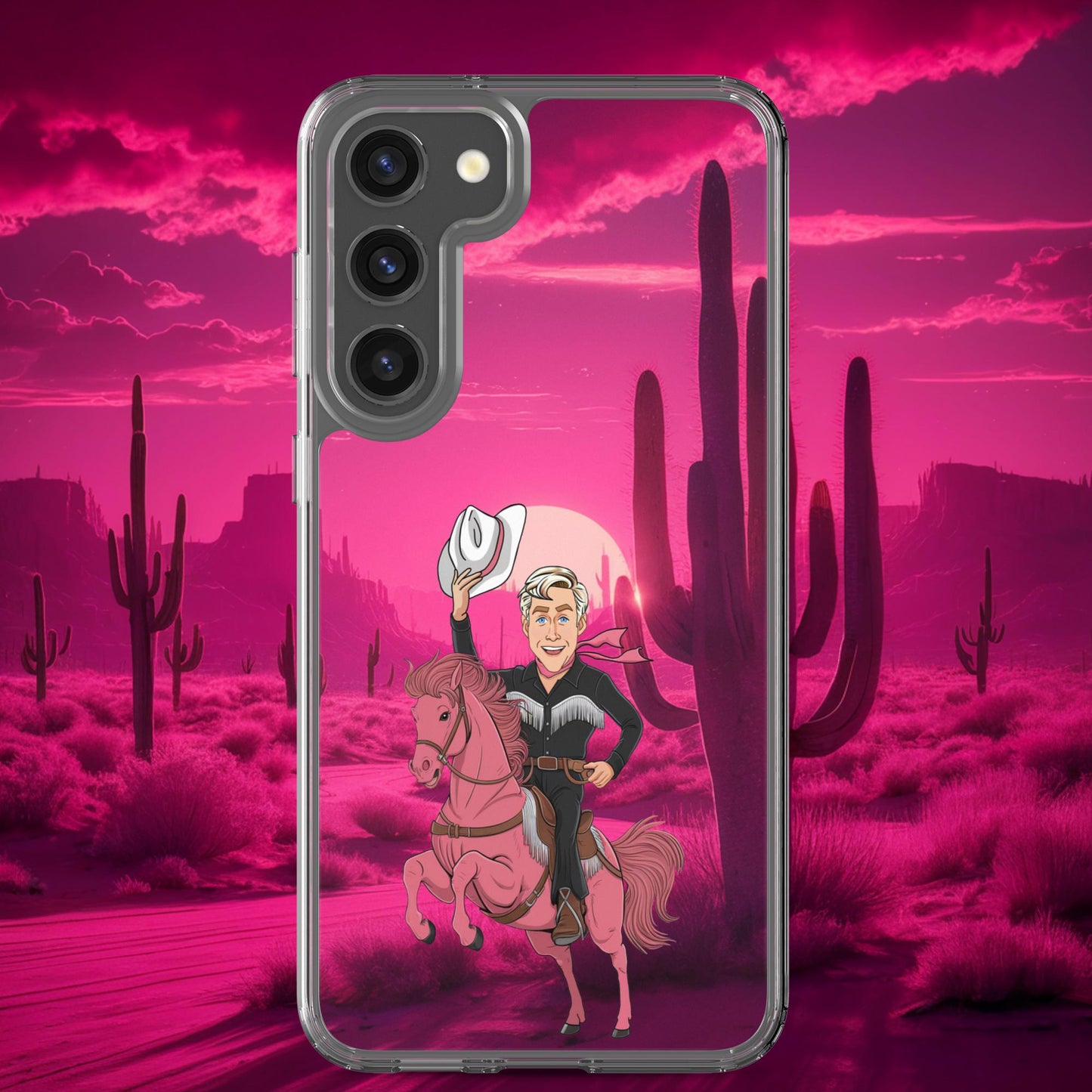 Ryan Gosling Ken Cowboy Horse Barbie Movie Clear Case for Samsung Samsung Galaxy S23 Plus Mobile Phone Cases Barbie Celebrities Ken Movies Ryan Gosling Next Cult Brand