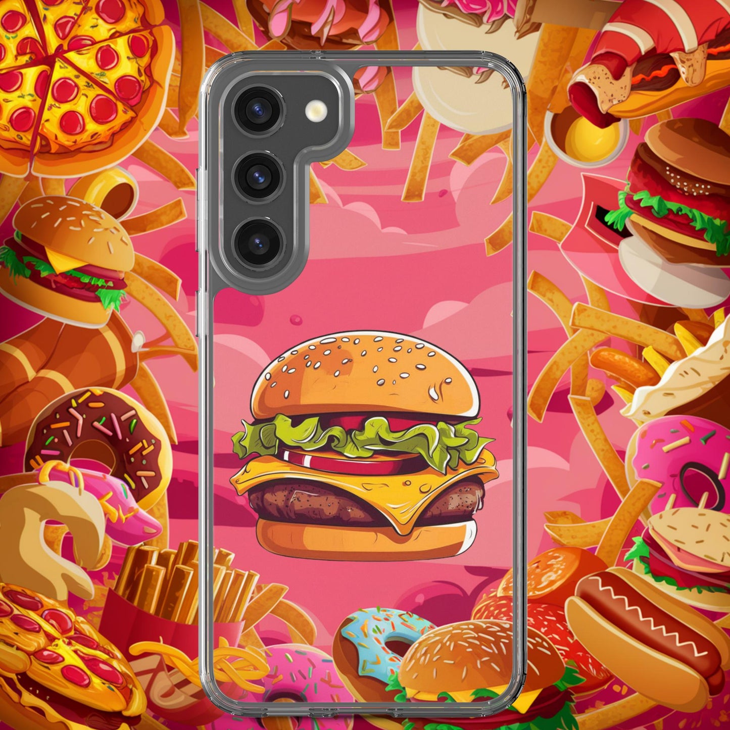 Cheeseburger I Love Burgers Clear Case for Samsung Samsung Galaxy S23 Plus Mobile Phone Cases Burgers Fast Food Next Cult Brand