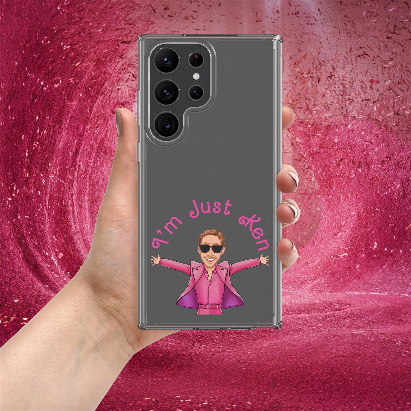Ken Barbie Ryan Gosling I'm Just Ken Clear Case for Samsung Samsung Galaxy S23 Ultra Mobile Phone Cases Barbie Celebrities Ken Movies Ryan Gosling Next Cult Brand