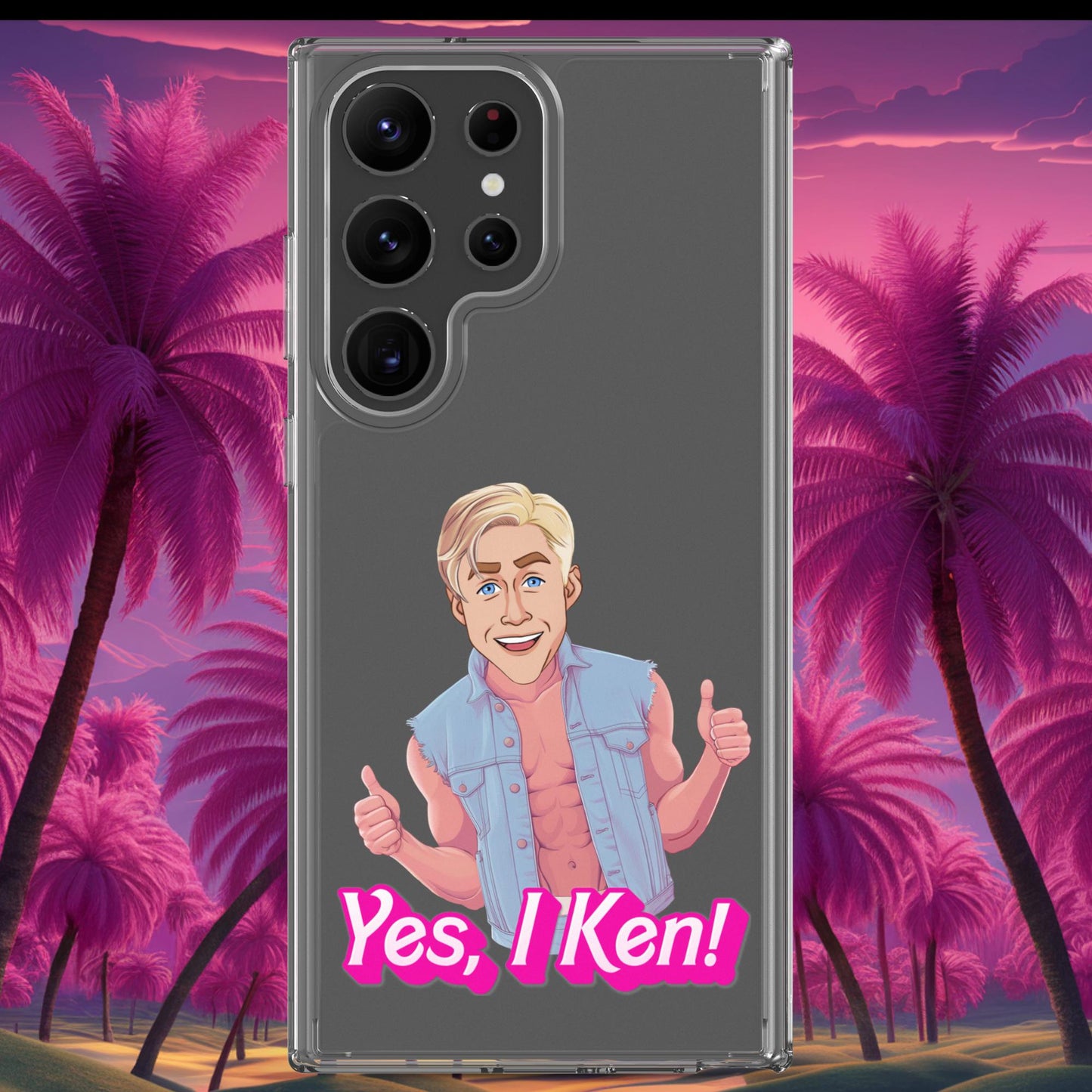Yes I Ken Yes I can Ryan Gosling Ken Barbie Movie Clear Case for Samsung Samsung Galaxy S23 Ultra Mobile Phone Cases Barbie Celebrities Ken Movies Ryan Gosling Next Cult Brand