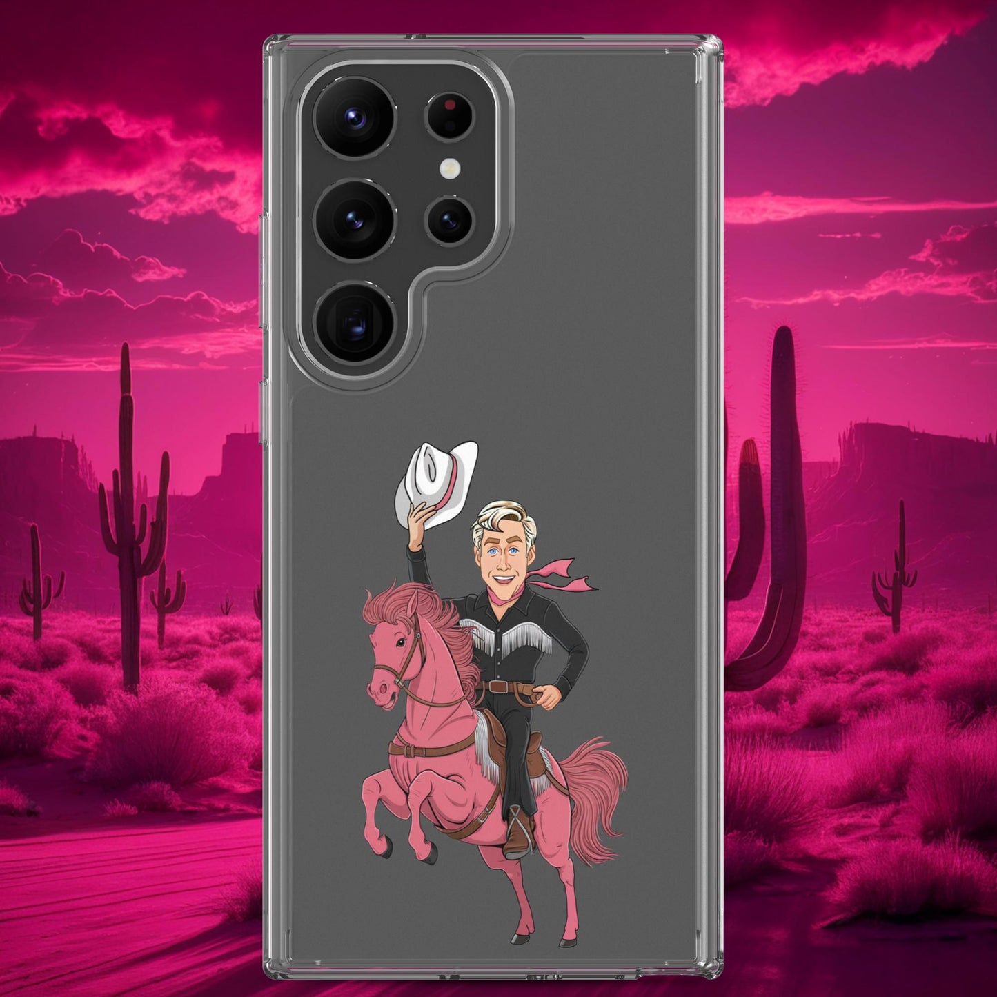 Ryan Gosling Ken Cowboy Horse Barbie Movie Clear Case for Samsung Samsung Galaxy S23 Ultra Mobile Phone Cases Barbie Celebrities Ken Movies Ryan Gosling Next Cult Brand