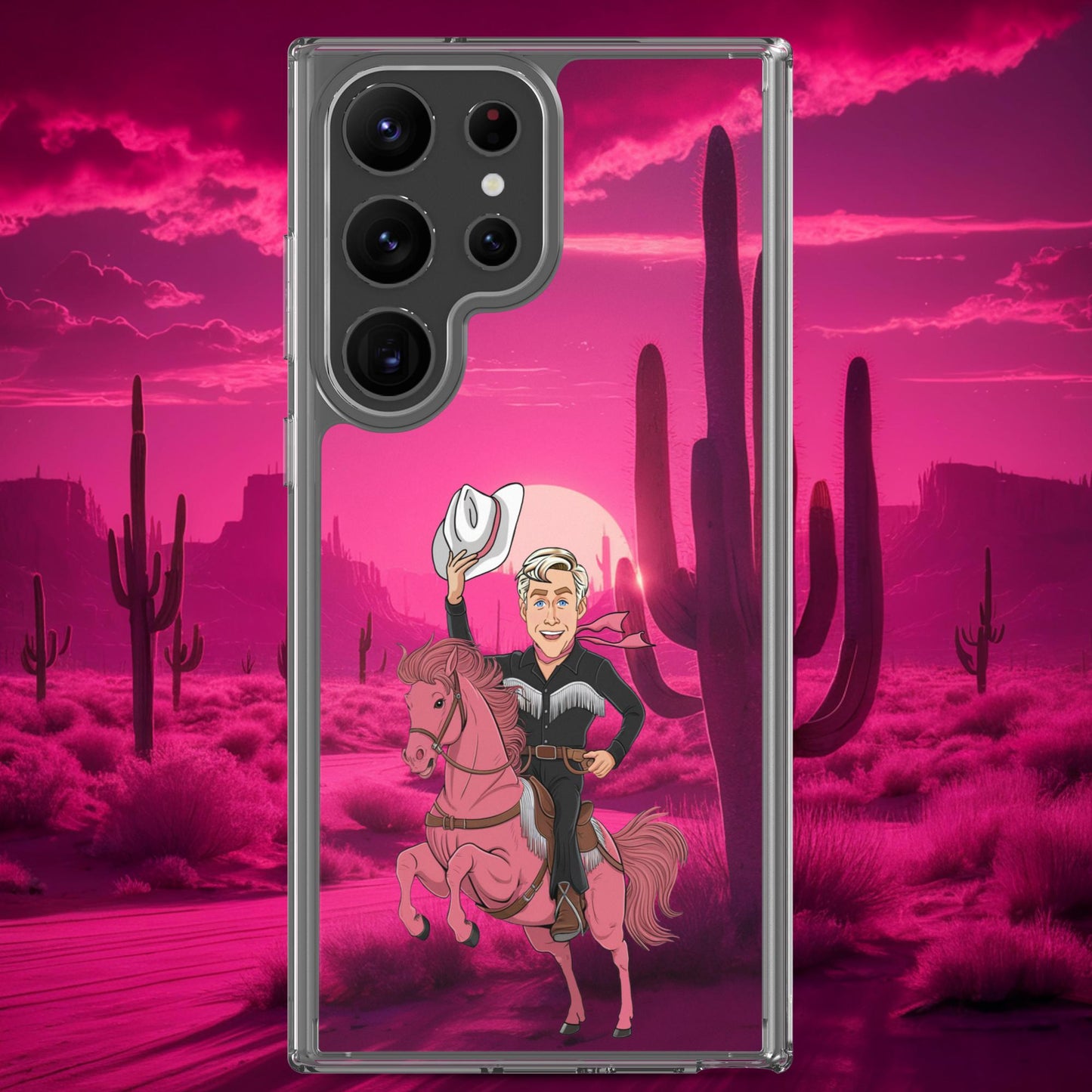 Ryan Gosling Ken Cowboy Horse Barbie Movie Clear Case for Samsung Samsung Galaxy S23 Ultra Mobile Phone Cases Barbie Celebrities Ken Movies Ryan Gosling Next Cult Brand