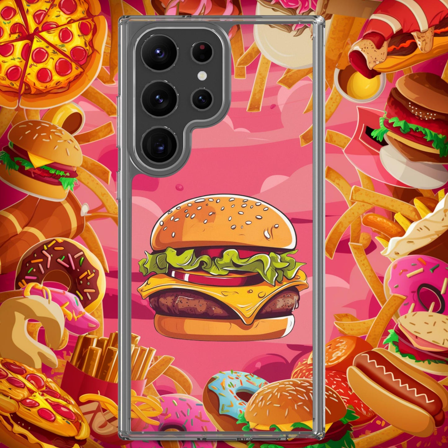 Cheeseburger I Love Burgers Clear Case for Samsung Samsung Galaxy S23 Ultra Mobile Phone Cases Burgers Fast Food Next Cult Brand