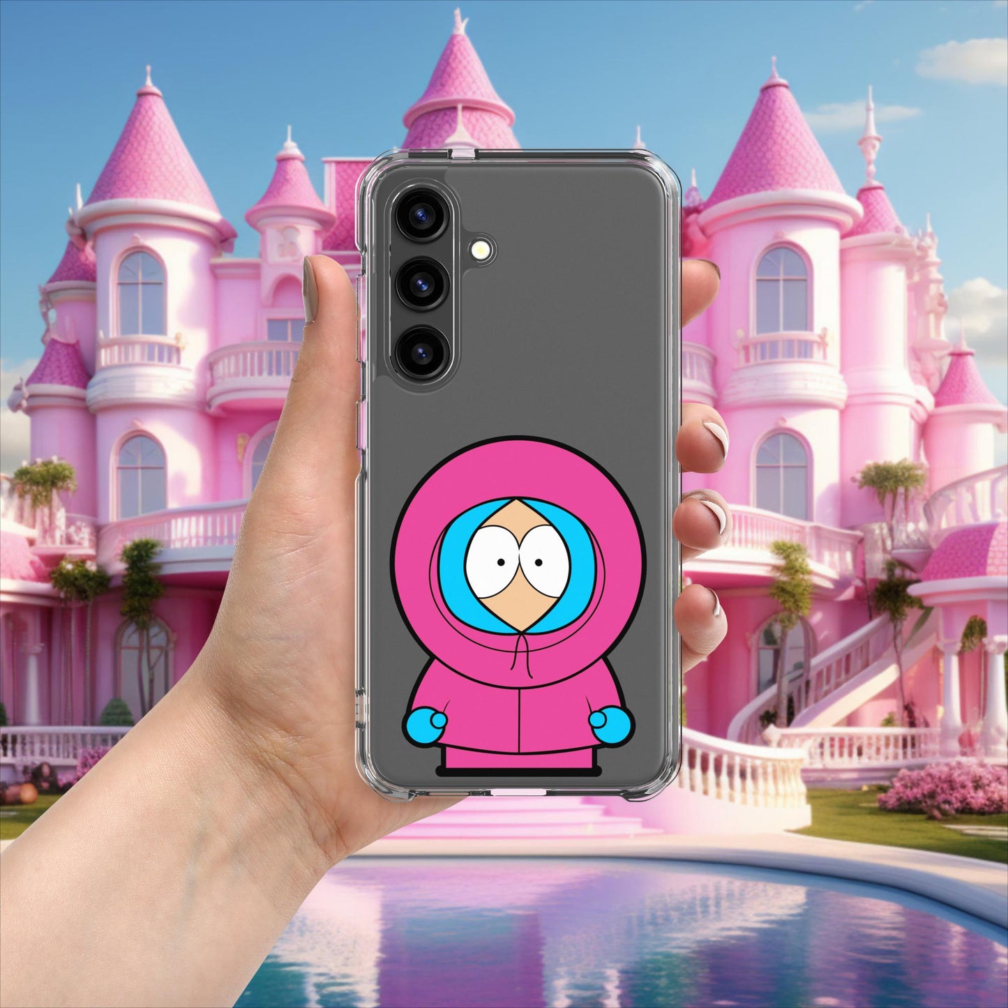 Kenny McCormick Ken Ryan Gosling Barbie South Park Kenny Clear Case for Samsung Samsung Galaxy S24 Mobile Phone Cases Barbie Ken Kenny Movies South Park TV Shows Next Cult Brand