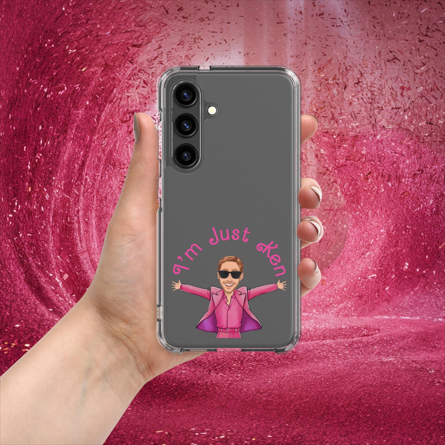 Ken Barbie Ryan Gosling I'm Just Ken Clear Case for Samsung Samsung Galaxy S24 Mobile Phone Cases Barbie Celebrities Ken Movies Ryan Gosling Next Cult Brand