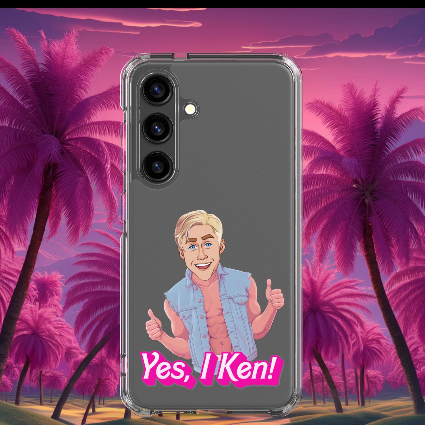 Yes I Ken Yes I can Ryan Gosling Ken Barbie Movie Clear Case for Samsung Samsung Galaxy S24 Mobile Phone Cases Barbie Celebrities Ken Movies Ryan Gosling Next Cult Brand