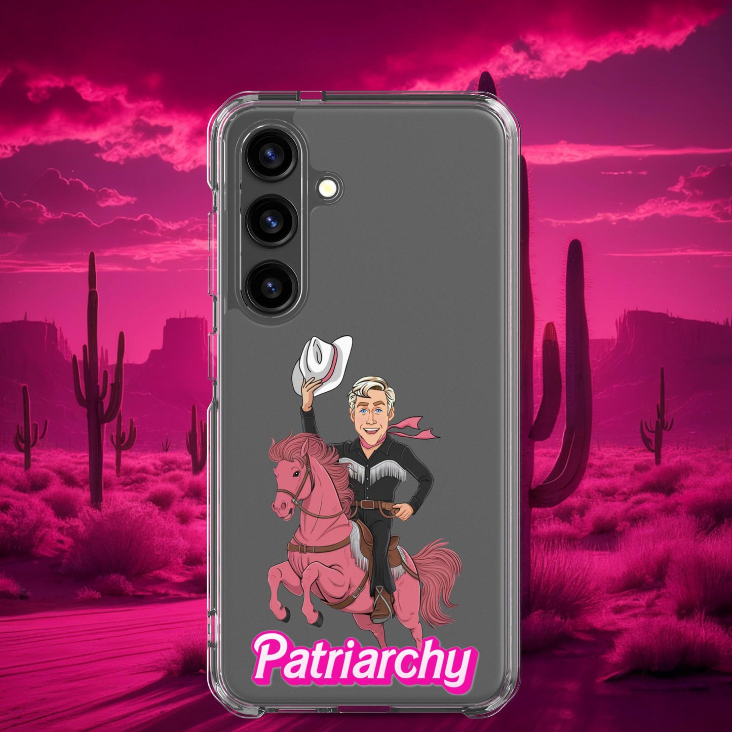 Ken Barbie Movie When I found out the patriarchy wasn't just about horses, I lost interest Clear Case for Samsung Samsung Galaxy S24 Mobile Phone Cases Barbie Celebrities Ken Movies Ryan Gosling Next Cult Brand
