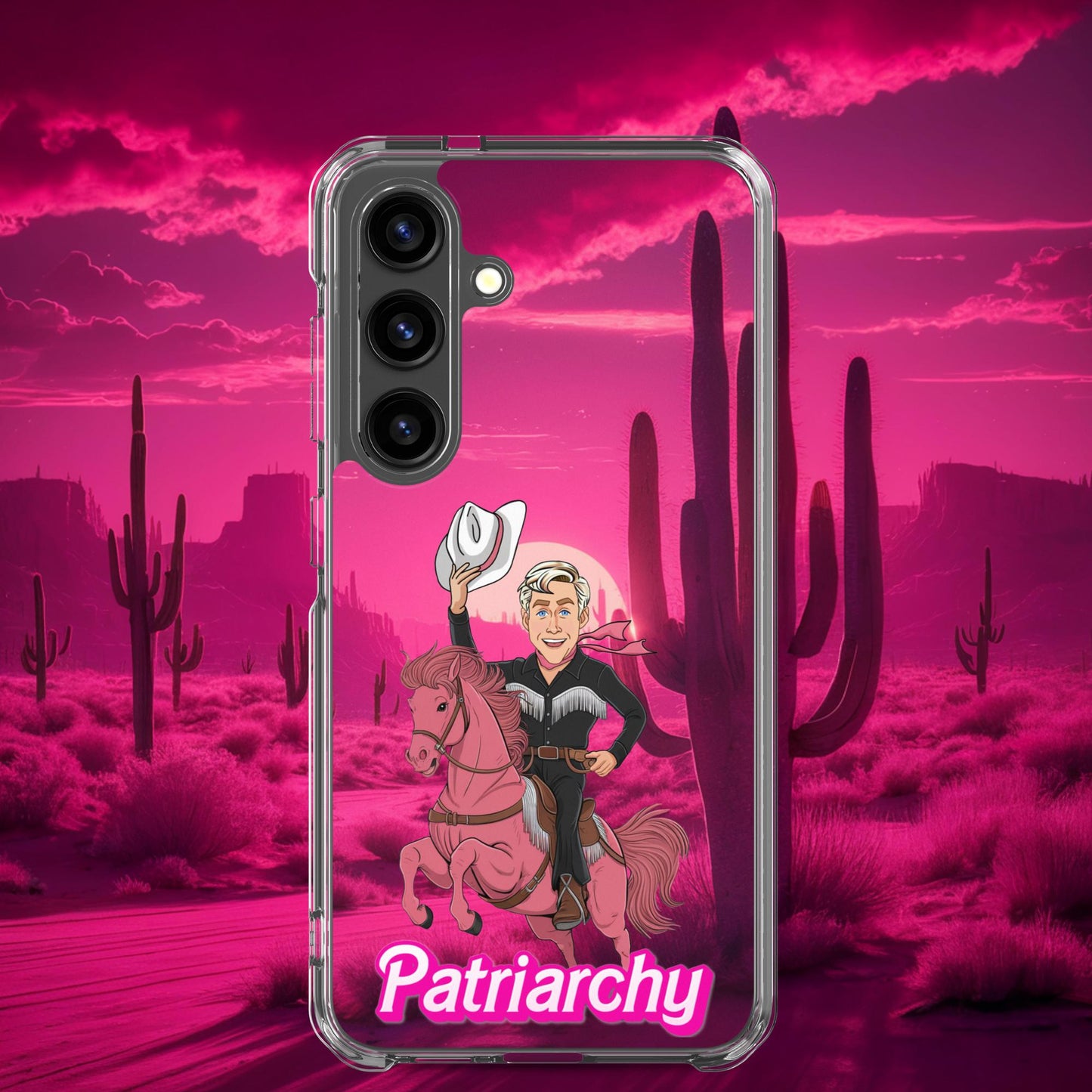 Ken Barbie Movie When I found out the patriarchy wasn't just about horses, I lost interest Clear Case for Samsung Samsung Galaxy S24 Mobile Phone Cases Barbie Celebrities Ken Movies Ryan Gosling Next Cult Brand