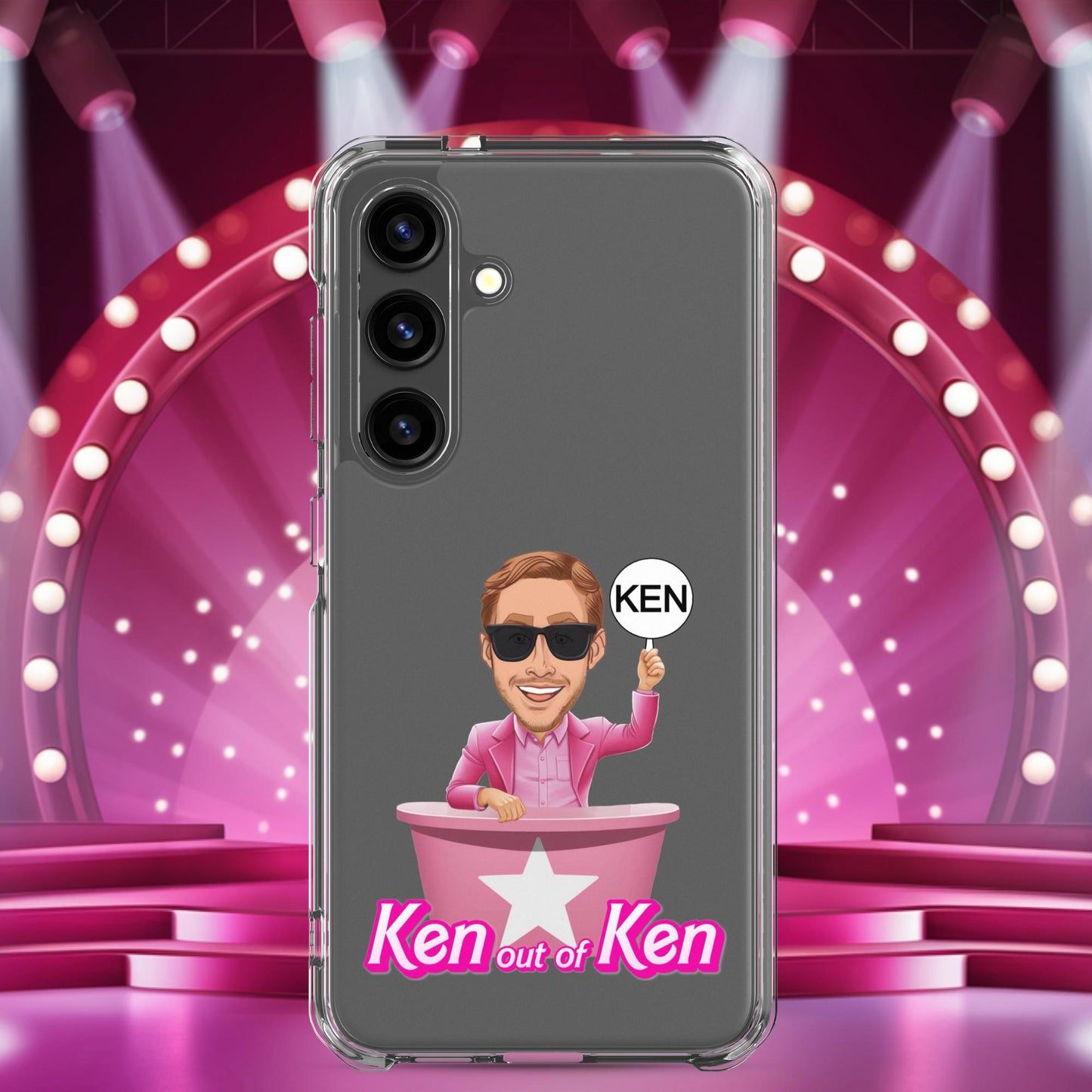 Ken out of Ken Ryan Gosling Barbie Movie Clear Case for Samsung Samsung Galaxy S24 Mobile Phone Cases Barbie Celebrities Ken Movies Ryan Gosling Next Cult Brand