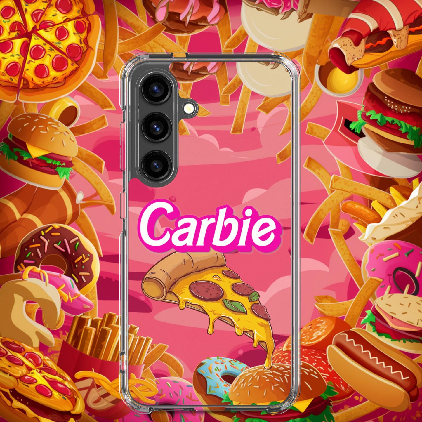 Carbie Barbie I Love Carbs I Love Pizza Clear Case for Samsung Samsung Galaxy S24 Mobile Phone Cases Barbie Carbie Fast Food Ken Movies Pizza Next Cult Brand