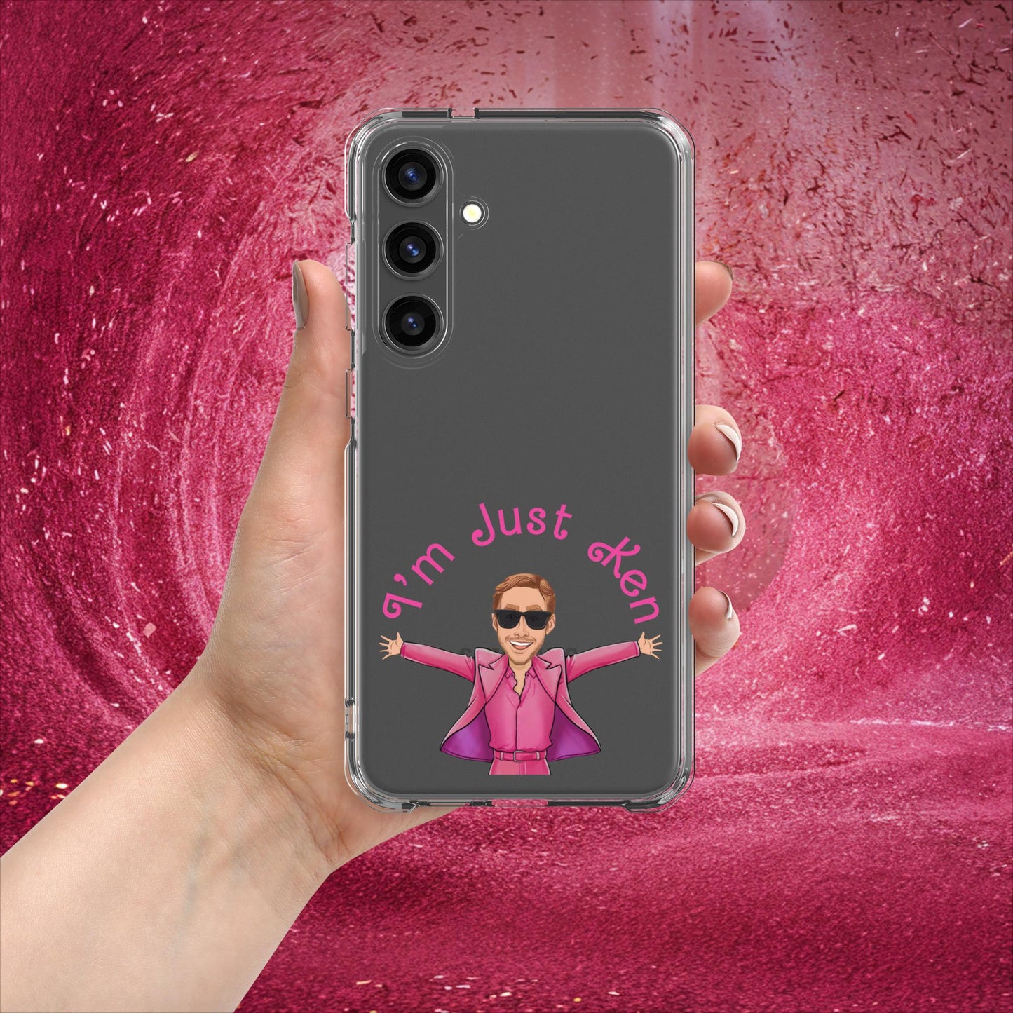 Ken Barbie Ryan Gosling I'm Just Ken Clear Case for Samsung Samsung Galaxy S24 Plus Mobile Phone Cases Barbie Celebrities Ken Movies Ryan Gosling Next Cult Brand