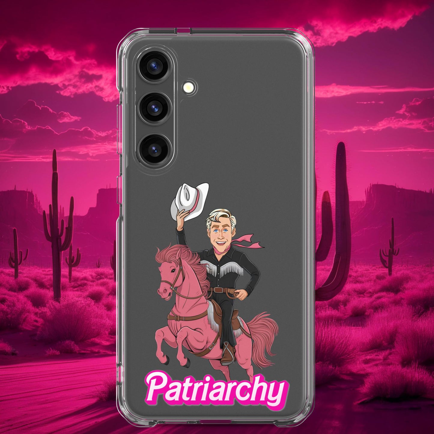 Ken Barbie Movie When I found out the patriarchy wasn't just about horses, I lost interest Clear Case for Samsung Samsung Galaxy S24 Plus Mobile Phone Cases Barbie Celebrities Ken Movies Ryan Gosling Next Cult Brand