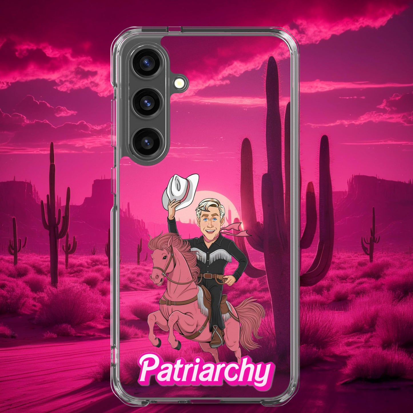 Ken Barbie Movie When I found out the patriarchy wasn't just about horses, I lost interest Clear Case for Samsung Samsung Galaxy S24 Plus Mobile Phone Cases Barbie Celebrities Ken Movies Ryan Gosling Next Cult Brand
