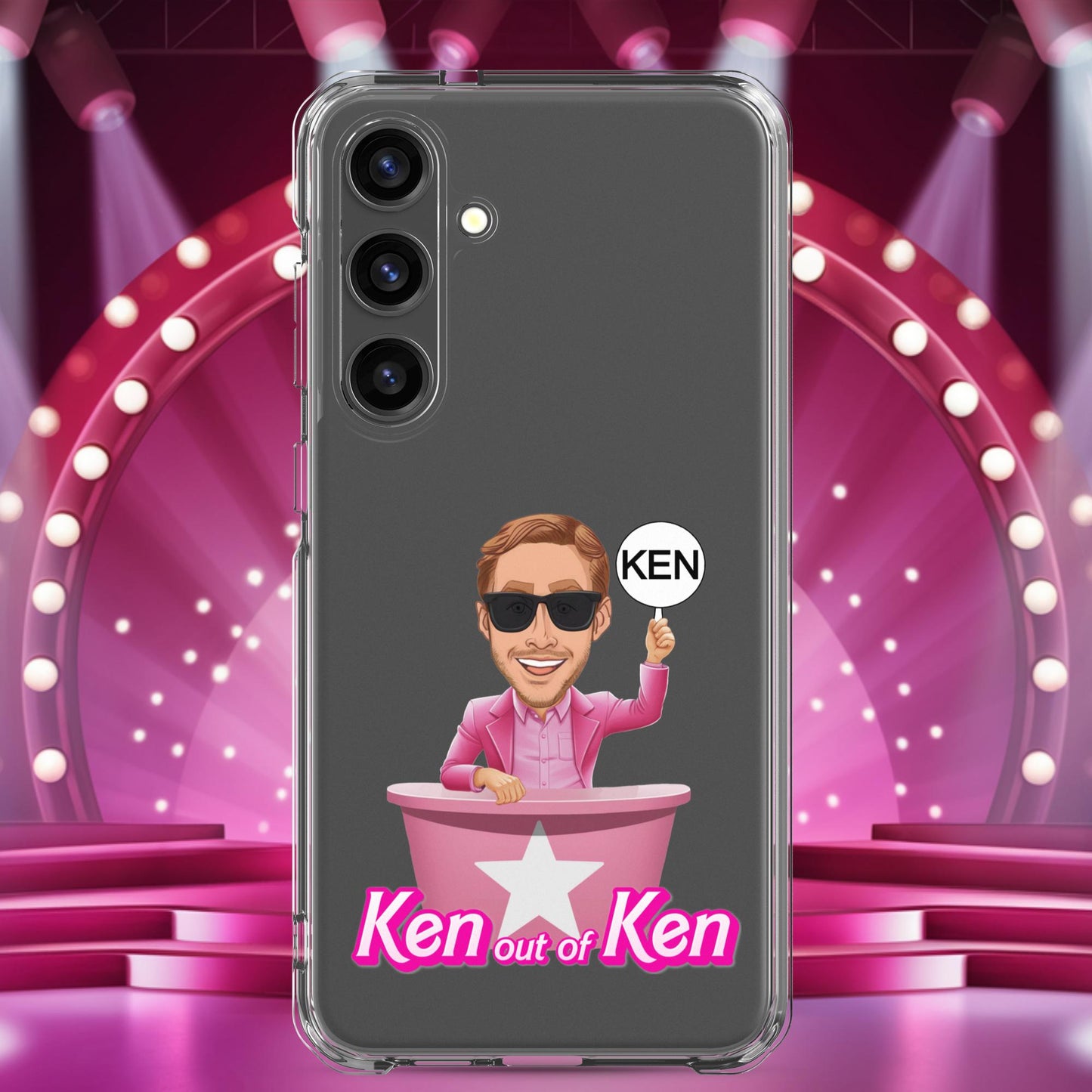 Ken out of Ken Ryan Gosling Barbie Movie Clear Case for Samsung Samsung Galaxy S24 Plus Mobile Phone Cases Barbie Celebrities Ken Movies Ryan Gosling Next Cult Brand