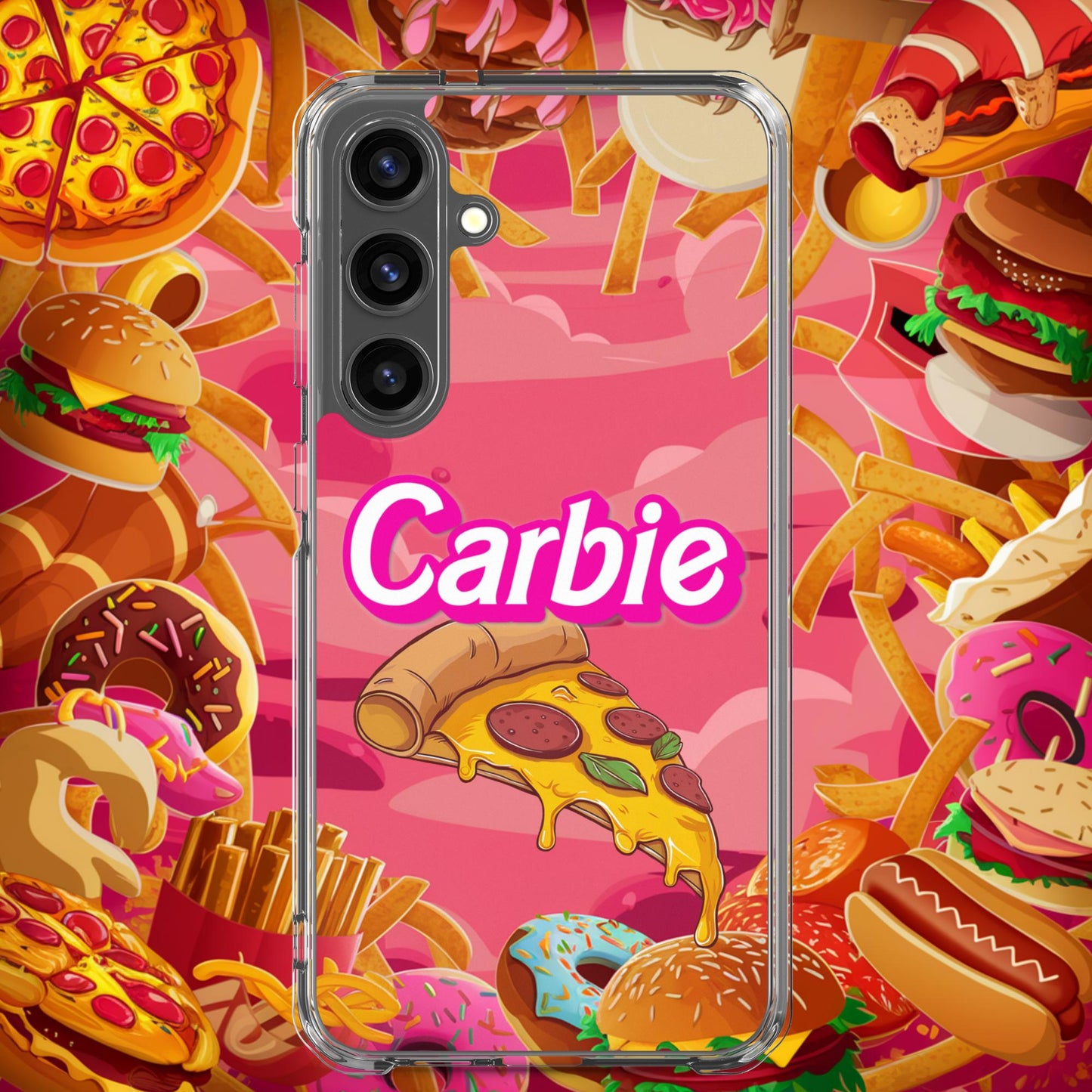 Carbie Barbie I Love Carbs I Love Pizza Clear Case for Samsung Samsung Galaxy S24 Plus Mobile Phone Cases Barbie Carbie Fast Food Ken Movies Pizza Next Cult Brand