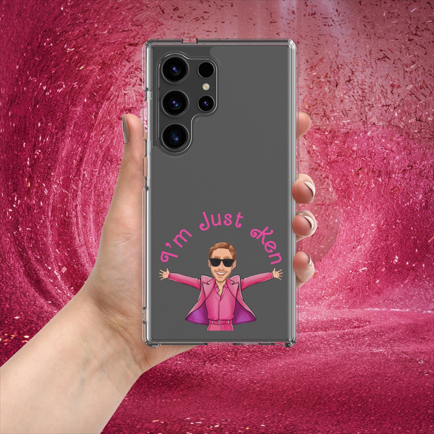 Ken Barbie Ryan Gosling I'm Just Ken Clear Case for Samsung Samsung Galaxy S24 Ultra Mobile Phone Cases Barbie Celebrities Ken Movies Ryan Gosling Next Cult Brand