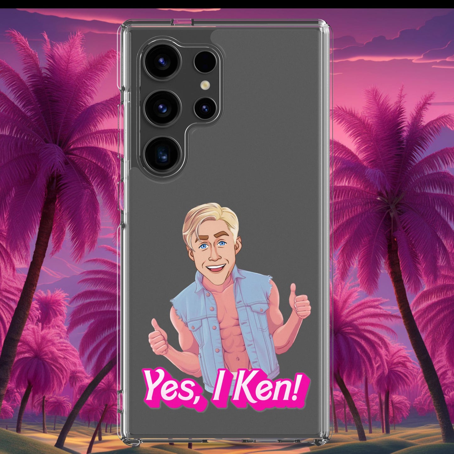 Yes I Ken Yes I can Ryan Gosling Ken Barbie Movie Clear Case for Samsung Samsung Galaxy S24 Ultra Mobile Phone Cases Barbie Celebrities Ken Movies Ryan Gosling Next Cult Brand