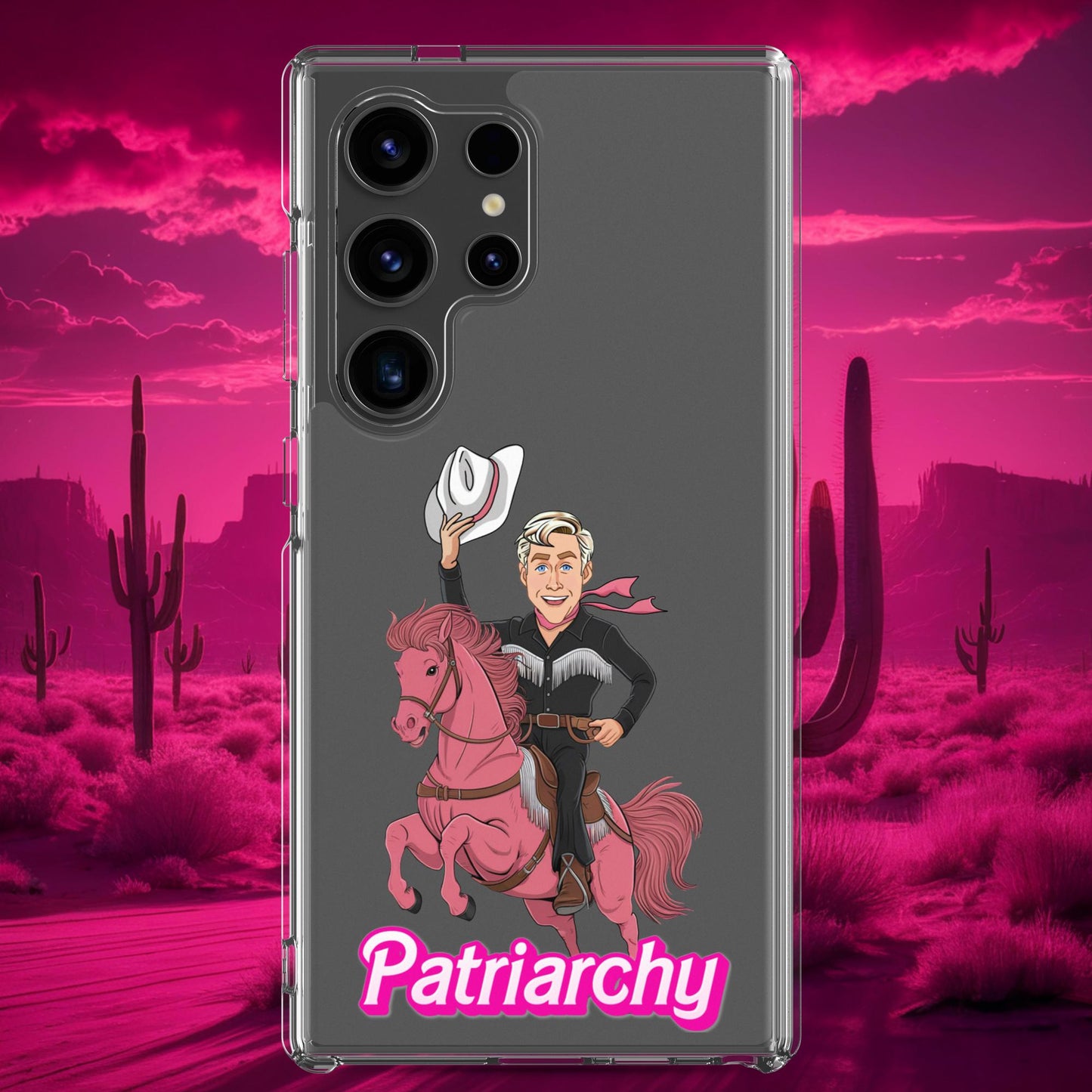 Ken Barbie Movie When I found out the patriarchy wasn't just about horses, I lost interest Clear Case for Samsung Samsung Galaxy S24 Ultra Mobile Phone Cases Barbie Celebrities Ken Movies Ryan Gosling Next Cult Brand