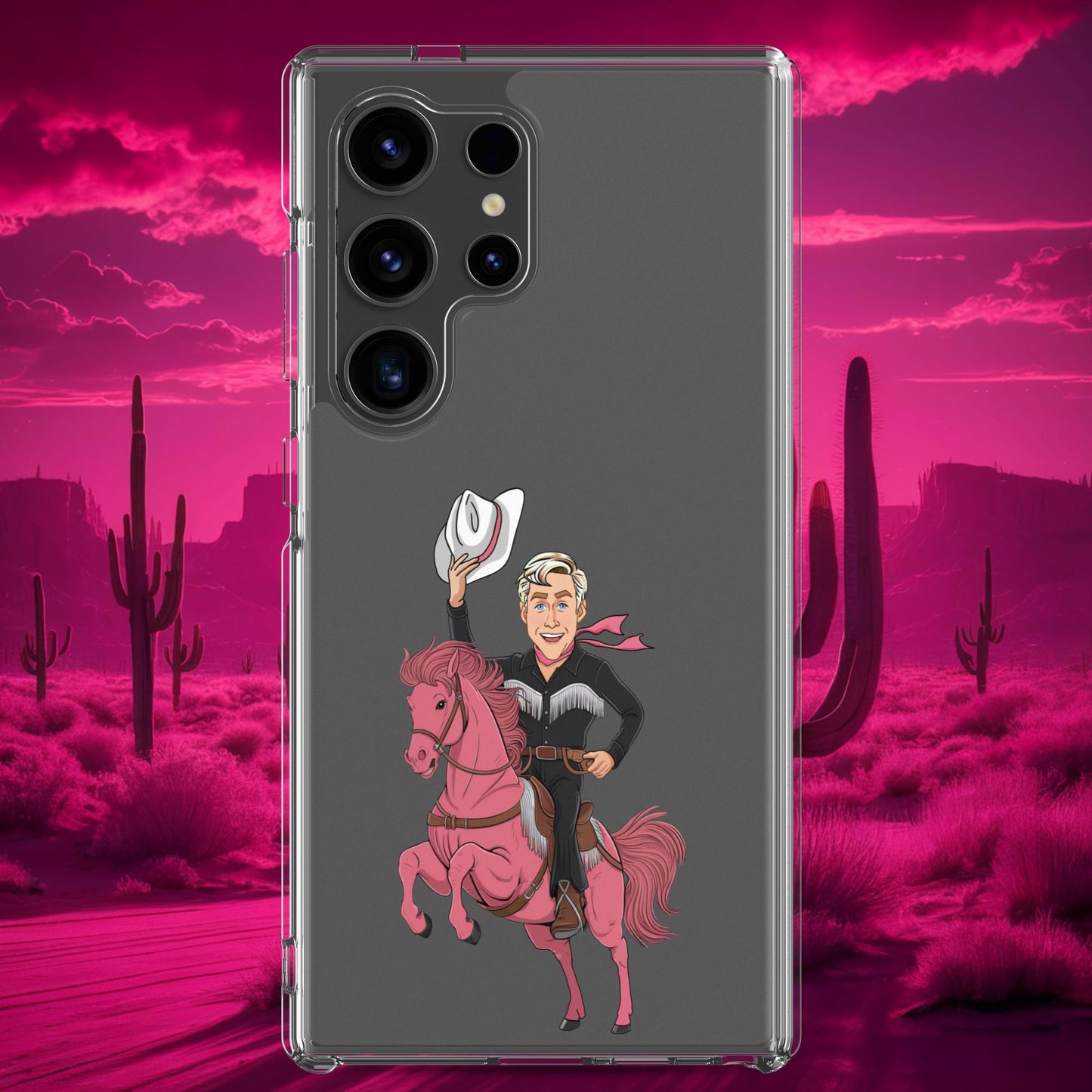 Ryan Gosling Ken Cowboy Horse Barbie Movie Clear Case for Samsung Samsung Galaxy S24 Ultra Mobile Phone Cases Barbie Celebrities Ken Movies Ryan Gosling Next Cult Brand