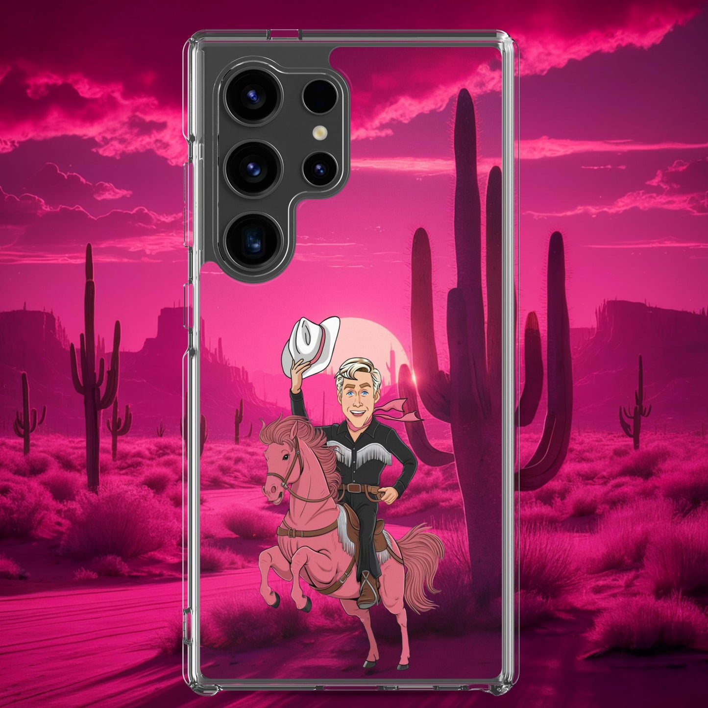 Ryan Gosling Ken Cowboy Horse Barbie Movie Clear Case for Samsung Samsung Galaxy S24 Ultra Mobile Phone Cases Barbie Celebrities Ken Movies Ryan Gosling Next Cult Brand