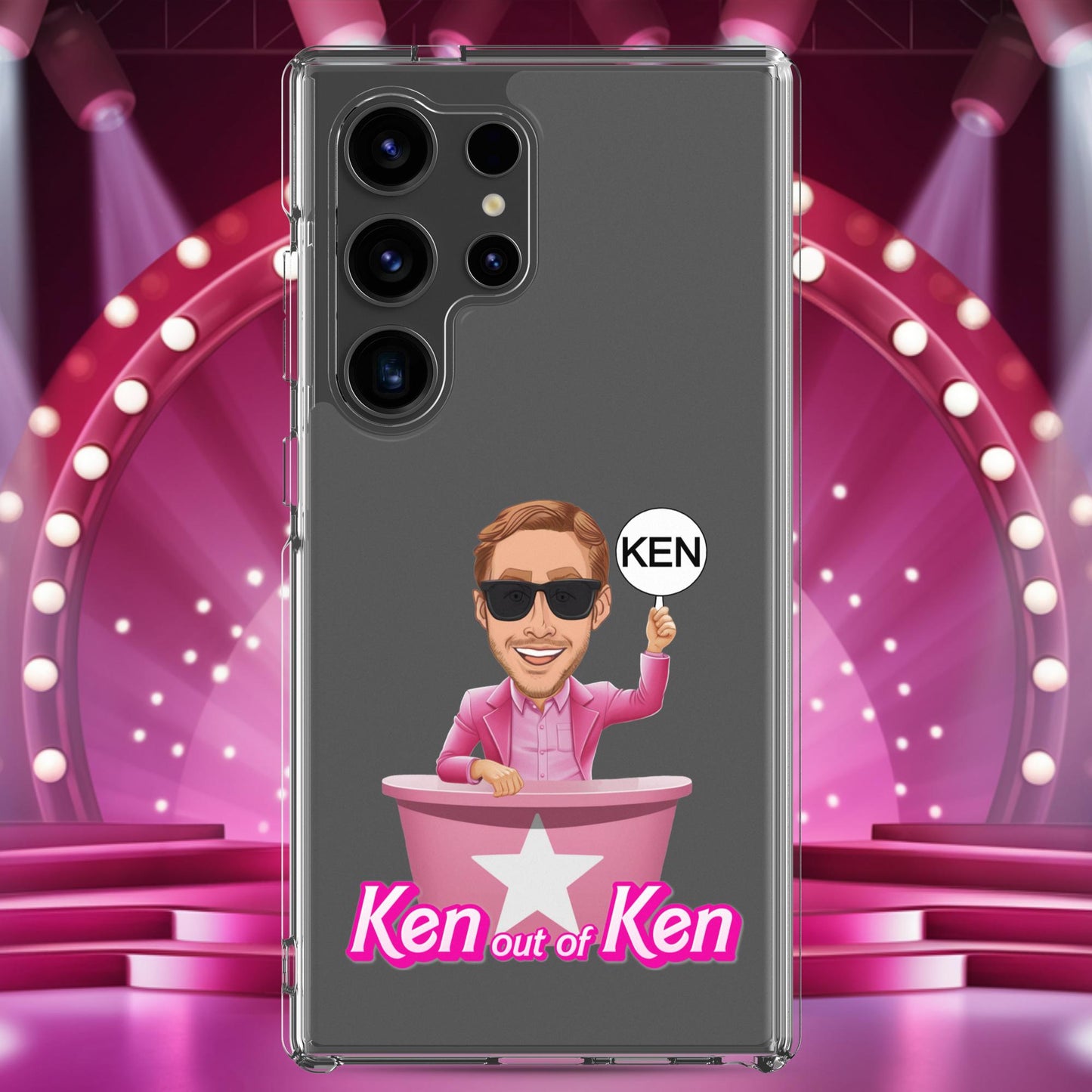 Ken out of Ken Ryan Gosling Barbie Movie Clear Case for Samsung Samsung Galaxy S24 Ultra Mobile Phone Cases Barbie Celebrities Ken Movies Ryan Gosling Next Cult Brand