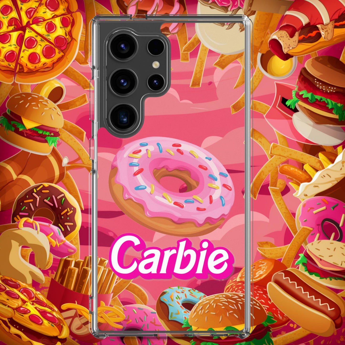 Carbie Barbie I Love Carbs I Love Donuts Clear Case for Samsung Samsung Galaxy S24 Ultra Mobile Phone Cases Barbie Carbie Donuts Fast Food Ken Movies Next Cult Brand