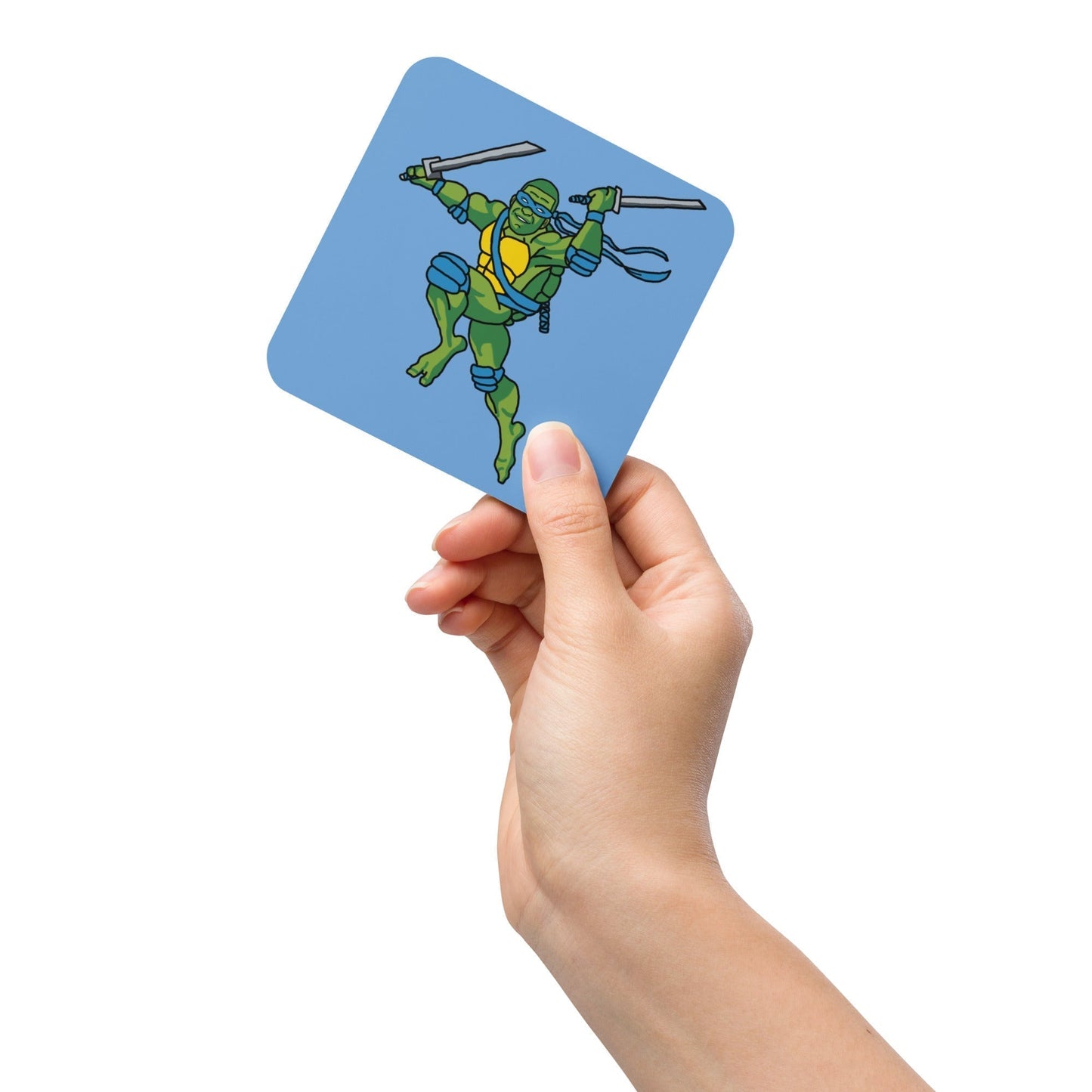 Kylian Mbappe Blue Ninja Turtle Leonardo Cork-back coaster Default Title Coasters Football Kylian Mbappe Ninja Turtles PSG Real Madrid Next Cult Brand