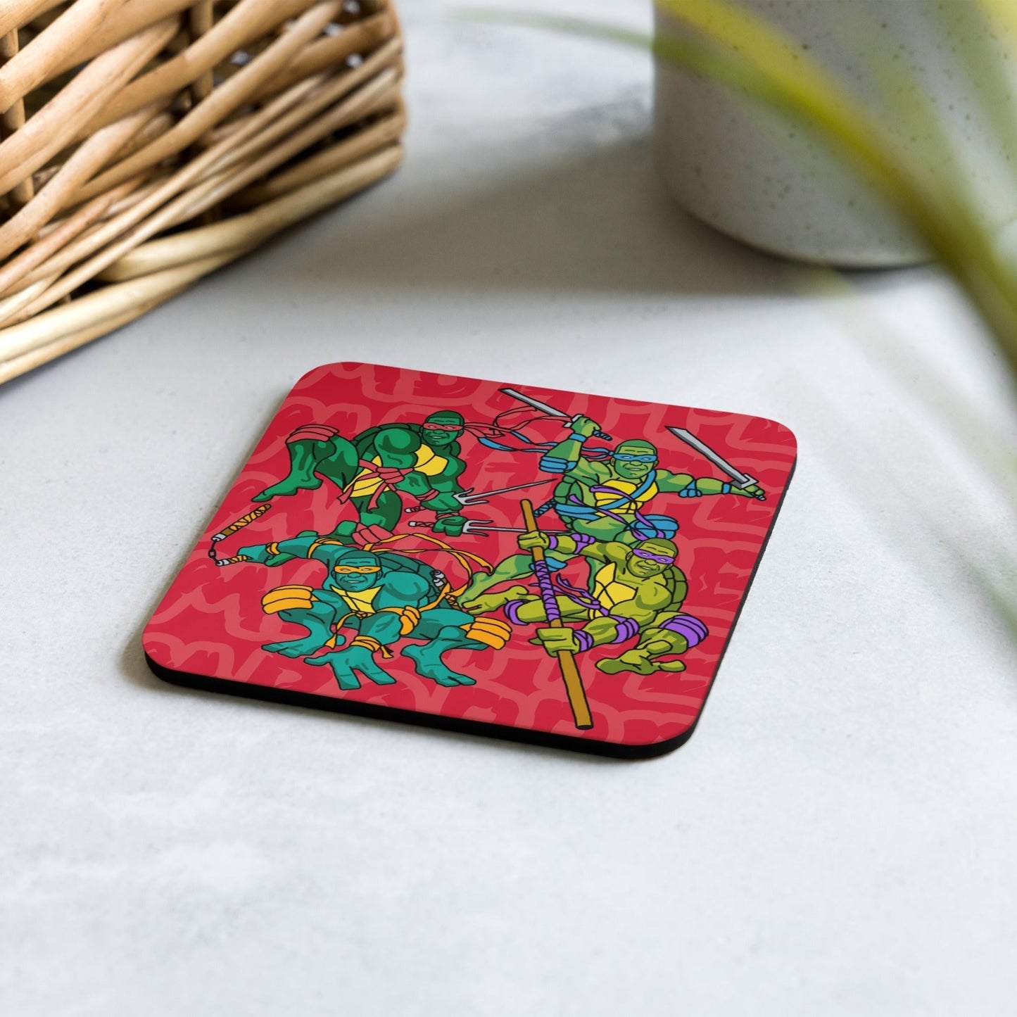 Kylian Mbappe Ninja Turtles funny football/ soccer meme Cork-back coaster red Default Title Coasters Football Kylian Mbappe Ninja Turtles PSG Real Madrid Next Cult Brand
