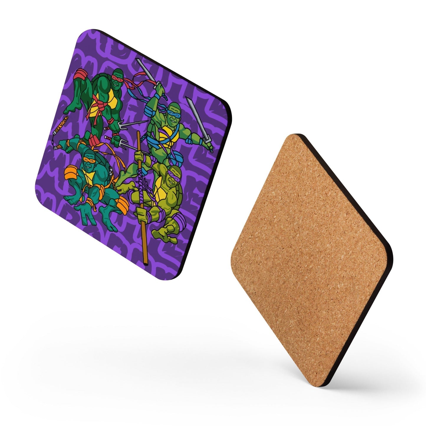 Kylian Mbappe Ninja Turtles funny football/ soccer meme Cork-back coaster purple Default Title Coasters Football Kylian Mbappe Ninja Turtles PSG Real Madrid Next Cult Brand