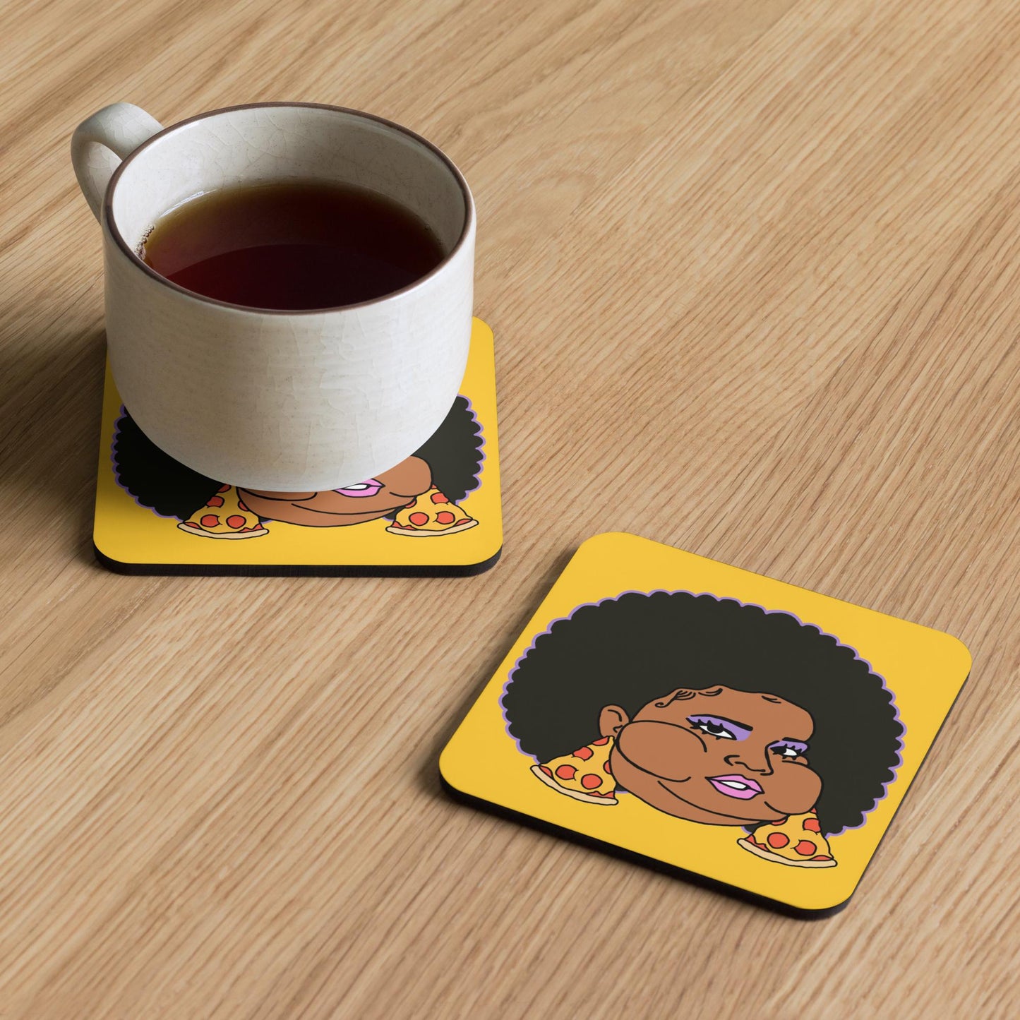 Pizzo Lizzo Pizza Lizzo Merch Lizzo Gift Song Lyrics Lizzo Cork-back coaster Default Title Coasters Lizzo Music Next Cult Brand