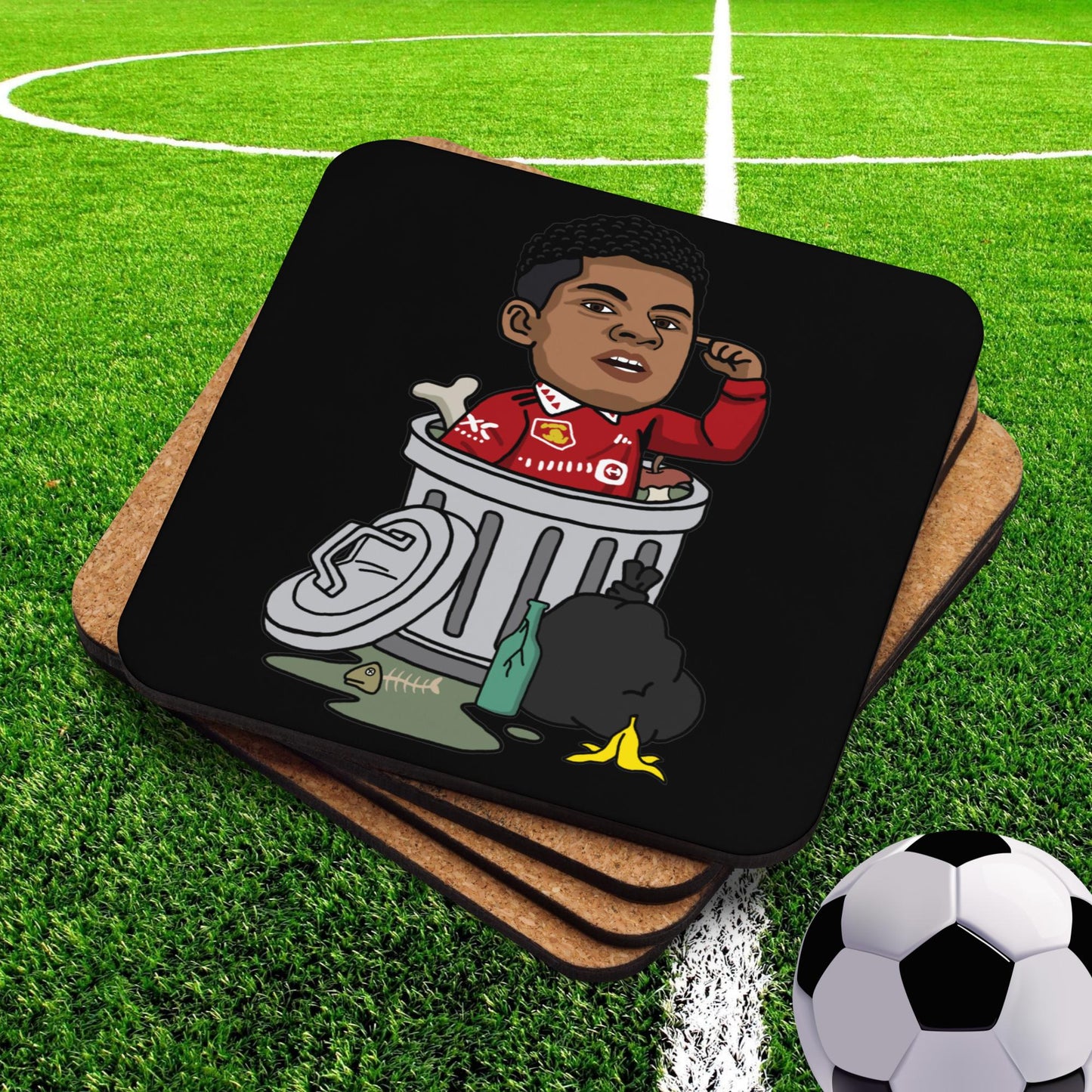 Trashford Marcus Rashford Manchester United Gift Man United Gift Marcus Rashford Cork-back coaster Default Title Coasters Football Manchester United Marcus Rashford Next Cult Brand