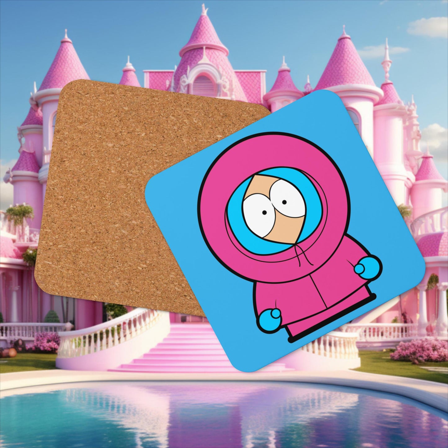 Kenny McCormick Ken Ryan Gosling Barbie South Park Kenny Cork-back coaster Default Title Coasters Barbie Ken Kenny Movies South Park TV Shows Next Cult Brand