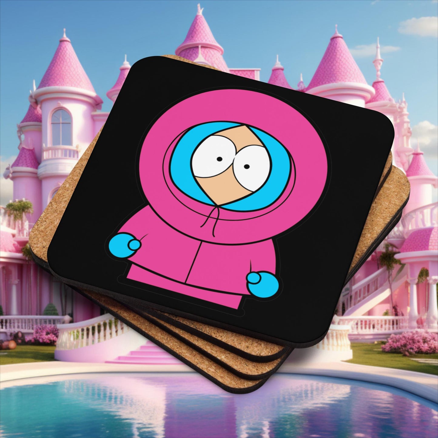 Kenny McCormick Ken Ryan Gosling Barbie South Park Kenny Cork-back coaster Default Title Coasters Barbie Ken Kenny Movies South Park TV Shows Next Cult Brand
