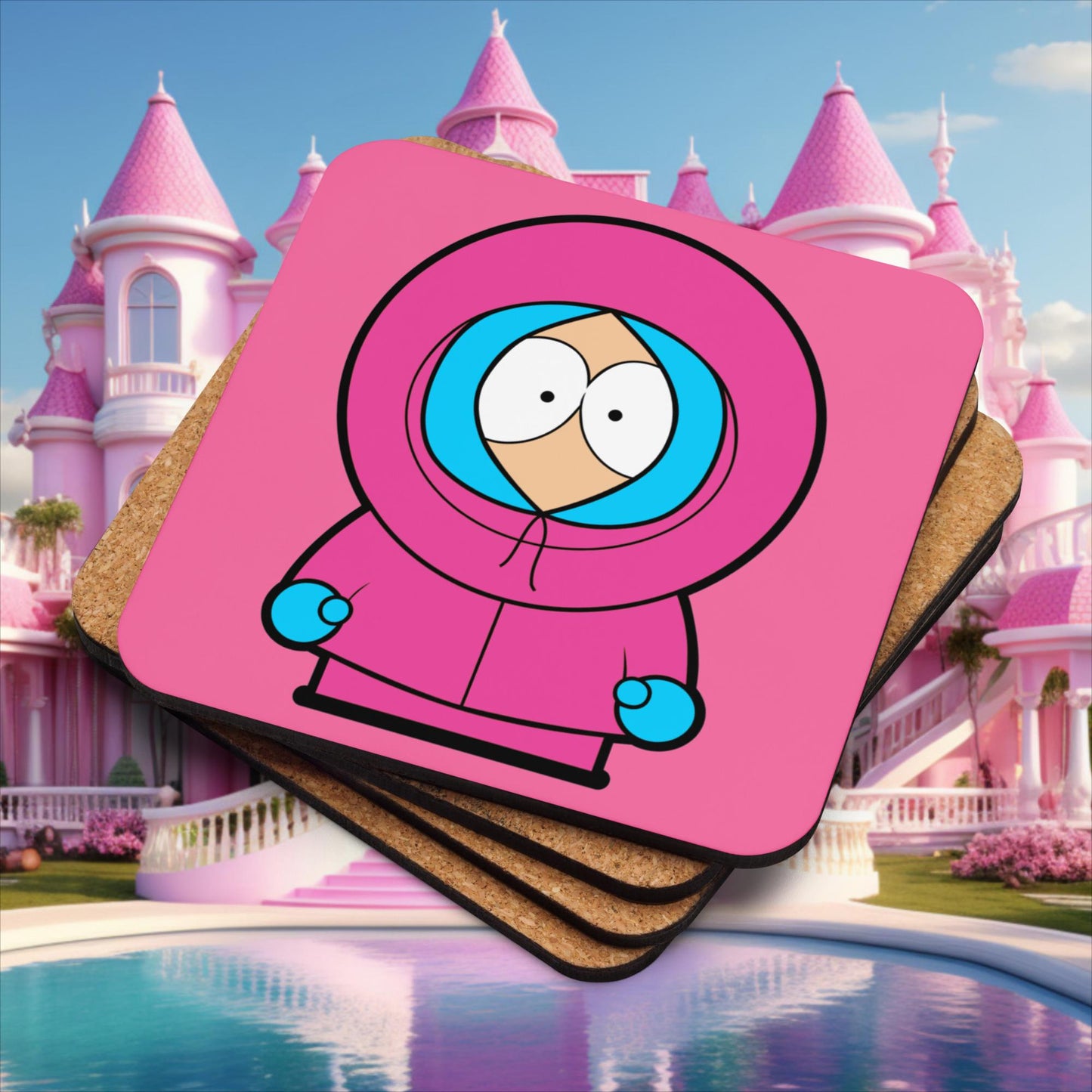 Kenny McCormick Ken Ryan Gosling Barbie South Park Kenny Cork-back coaster Default Title Coasters Barbie Ken Kenny Movies South Park TV Shows Next Cult Brand
