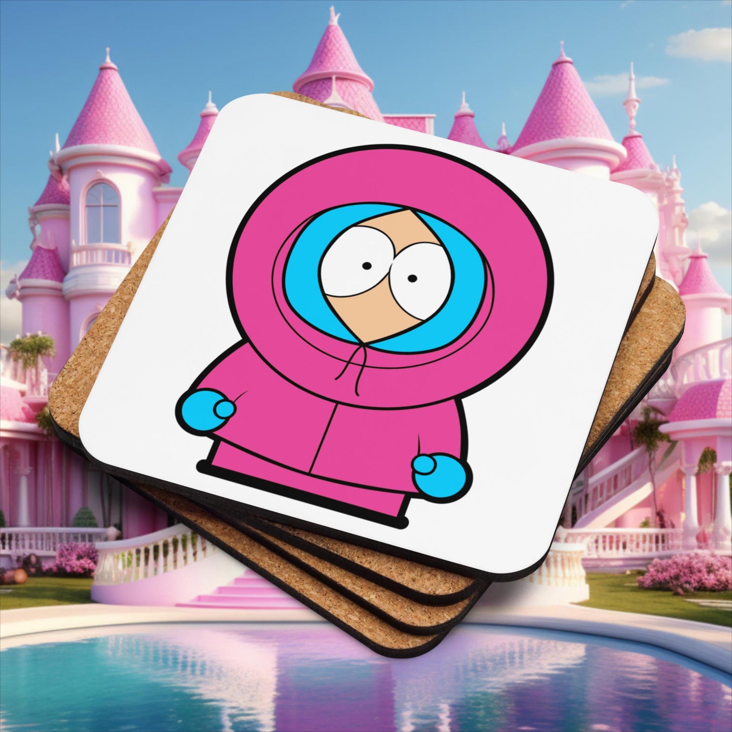 Kenny McCormick Ken Ryan Gosling Barbie South Park Kenny Cork-back coaster Default Title Coasters Barbie Ken Kenny Movies South Park TV Shows Next Cult Brand