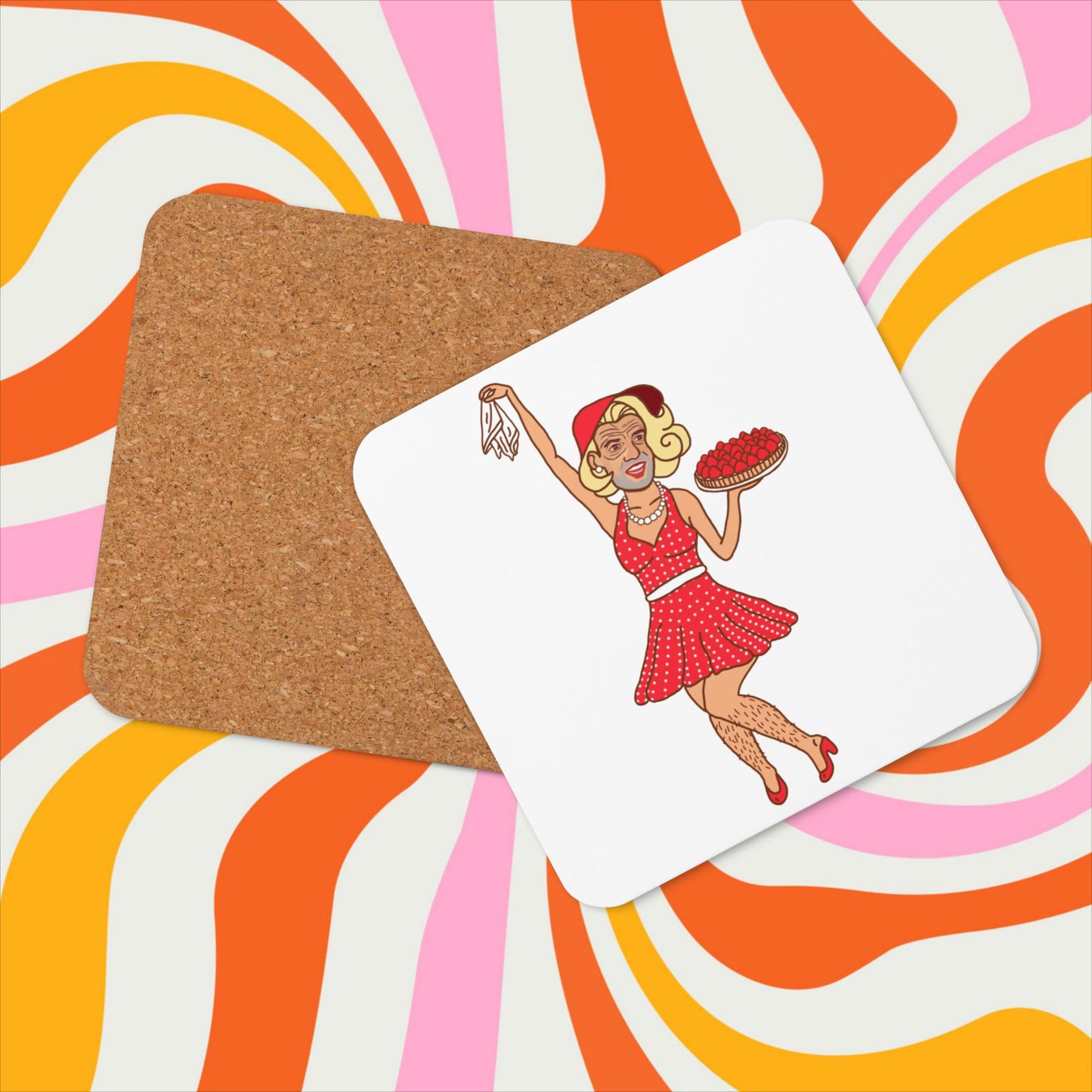 Thinnn Boy Bake Club The Fighter and The Kid TFATK Podcast Comedy 60s retro housewife Bryan Callen Cork-back coaster Default Title Coasters Bryan Callen Podcasts Stand-up Comedy The Fighter and The Kid (TFATK) Thinnn Boy Bake Club Next Cult Brand