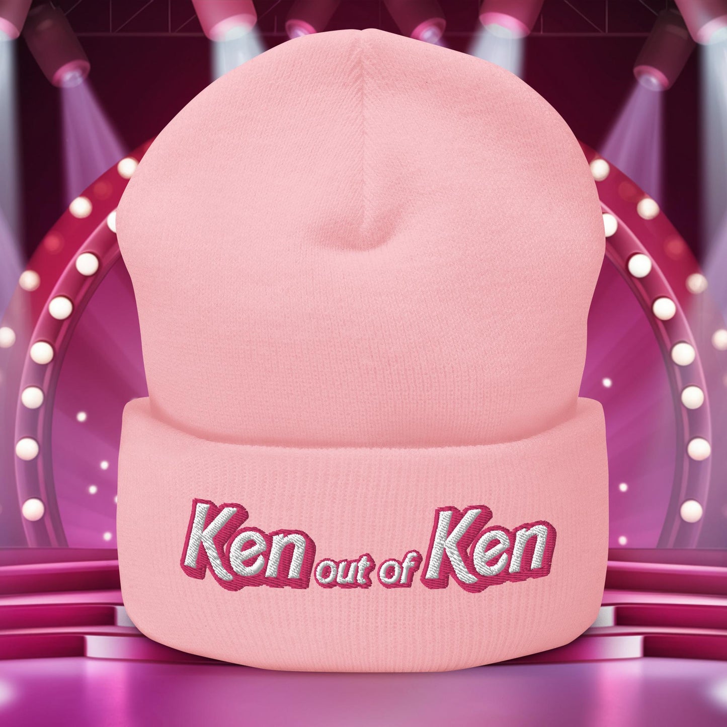 Ken out of Ken Barbie Movie Cuffed Beanie Baby Pink Hats Barbie Ken Movies Next Cult Brand