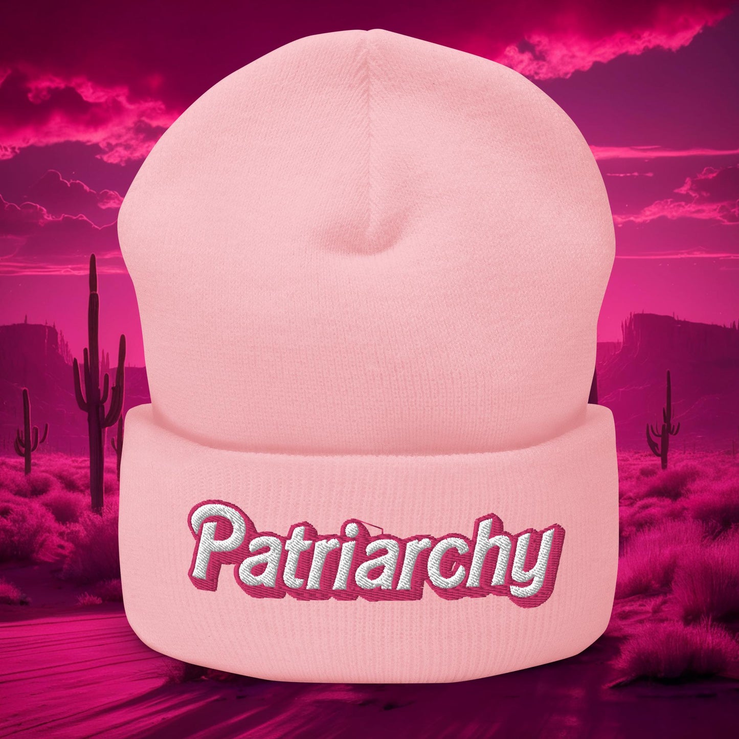 Patriarchy about horses Ken Barbie Movie Cuffed Beanie Baby Pink Hats Barbie Ken Movies Next Cult Brand
