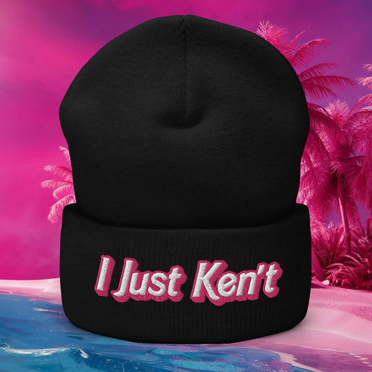 I Just Ken't Ken Barbie Movie Cuffed Beanie Black Hats Barbie Ken Movies Next Cult Brand