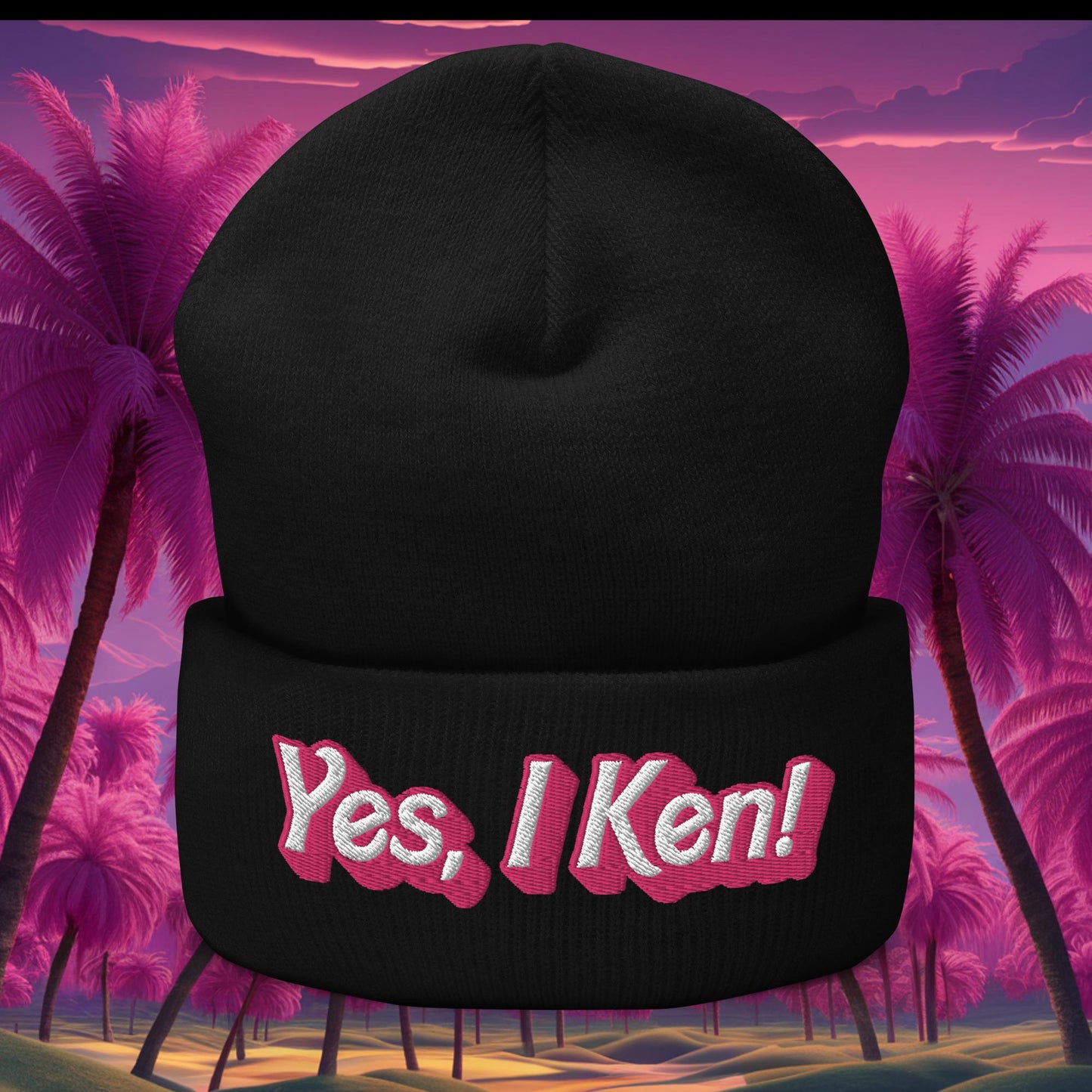 Yes I Ken Barbie Movie Cuffed Beanie Black Hats Barbie Ken Movies Next Cult Brand