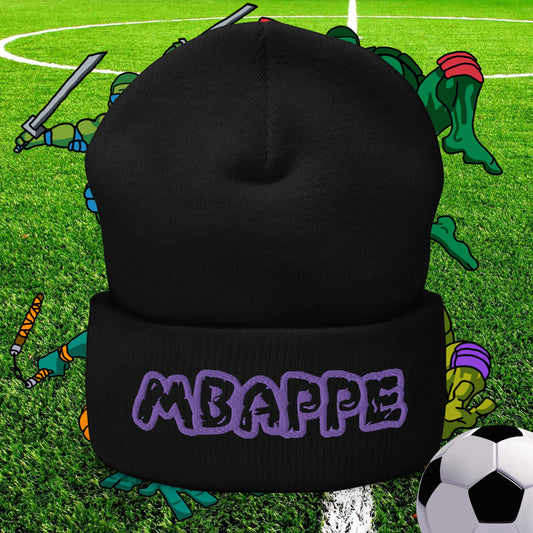 Kylian Mbappe Ninja Turtles Real Madrid Soccer Football Cuffed Beanie Black Hats Football Kylian Mbappe PSG Real Madrid Next Cult Brand