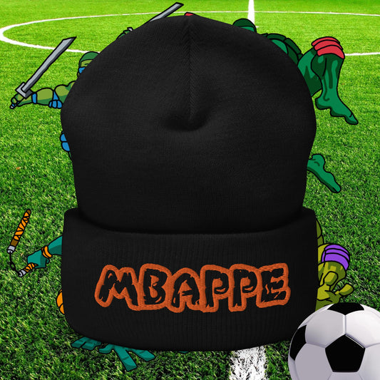 Kylian Mbappe Ninja Turtles Real Madrid Soccer Football Cuffed Beanie Black Hats Football Kylian Mbappe PSG Real Madrid Next Cult Brand