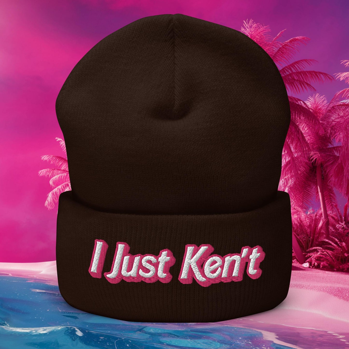 I Just Ken't Ken Barbie Movie Cuffed Beanie Brown Hats Barbie Ken Movies Next Cult Brand