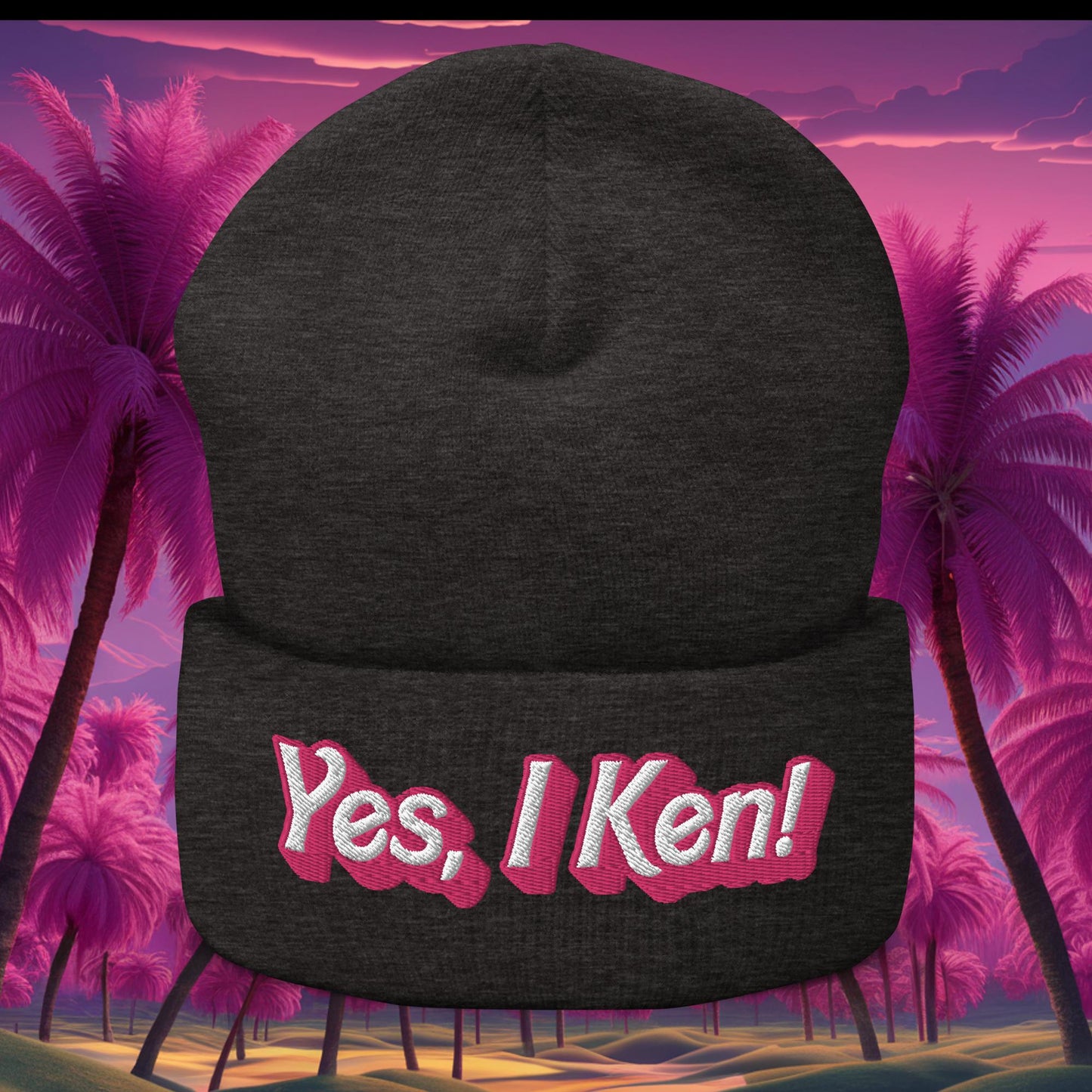 Yes I Ken Barbie Movie Cuffed Beanie Dark Grey Hats Barbie Ken Movies Next Cult Brand