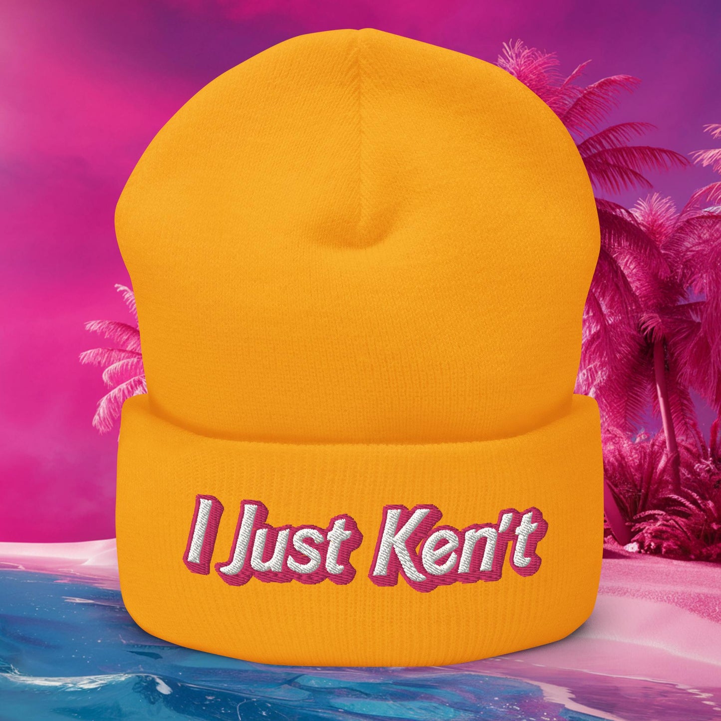 I Just Ken't Ken Barbie Movie Cuffed Beanie Gold Hats Barbie Ken Movies Next Cult Brand
