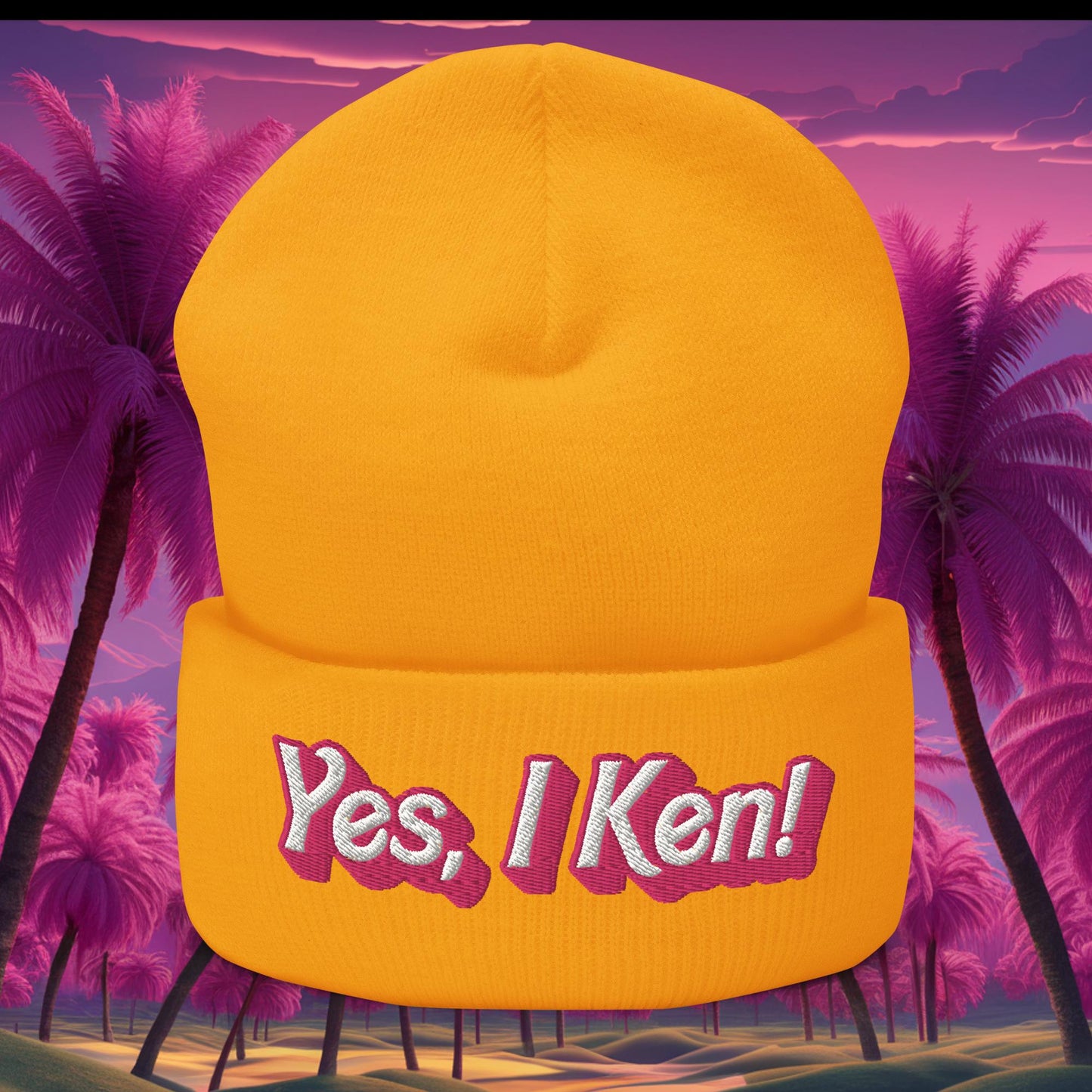 Yes I Ken Barbie Movie Cuffed Beanie Gold Hats Barbie Ken Movies Next Cult Brand
