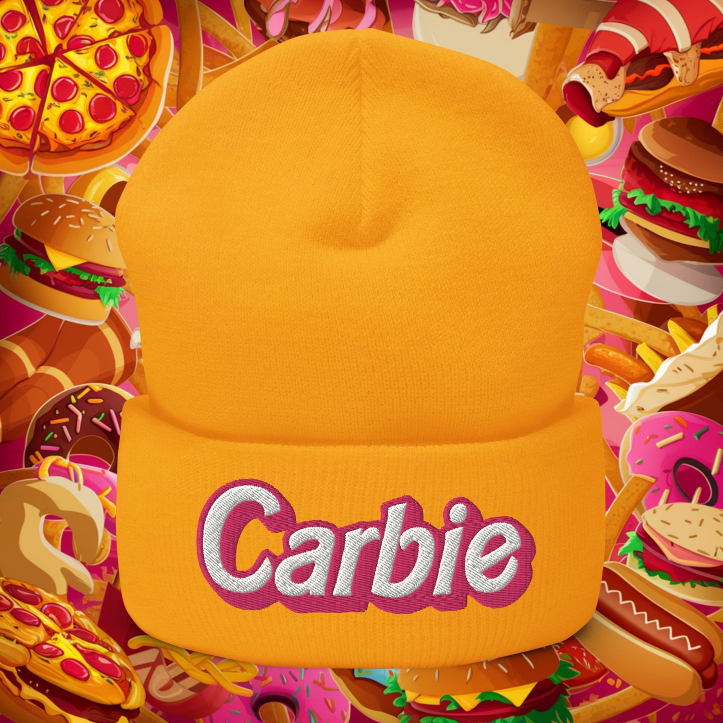 Carbie Barbie I Love Carbs Cuffed Beanie Gold Hats Barbie Carbie Ken Movies Next Cult Brand